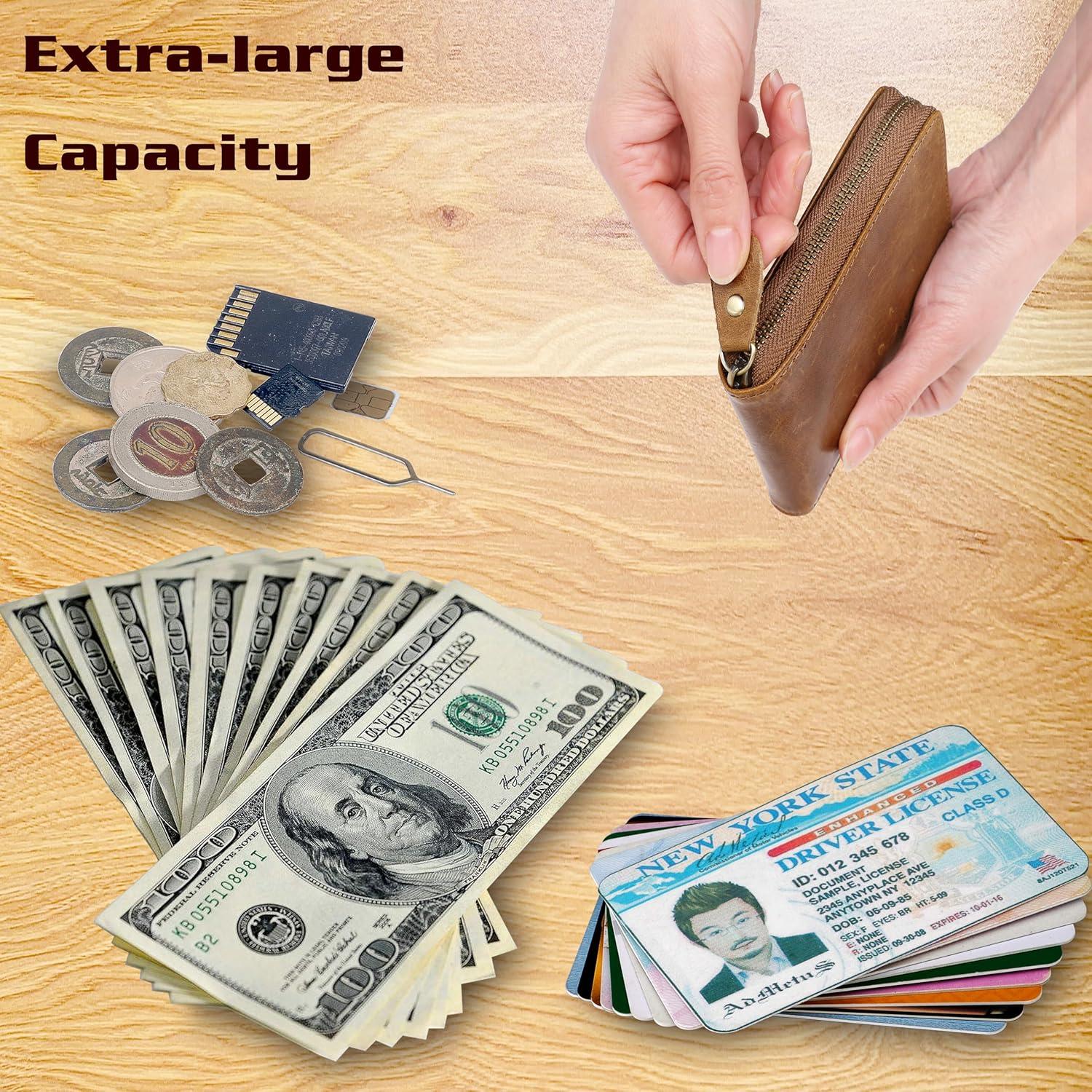 Billetera Bifold de Cuero Admetus con Bloqueo RFID Marrón