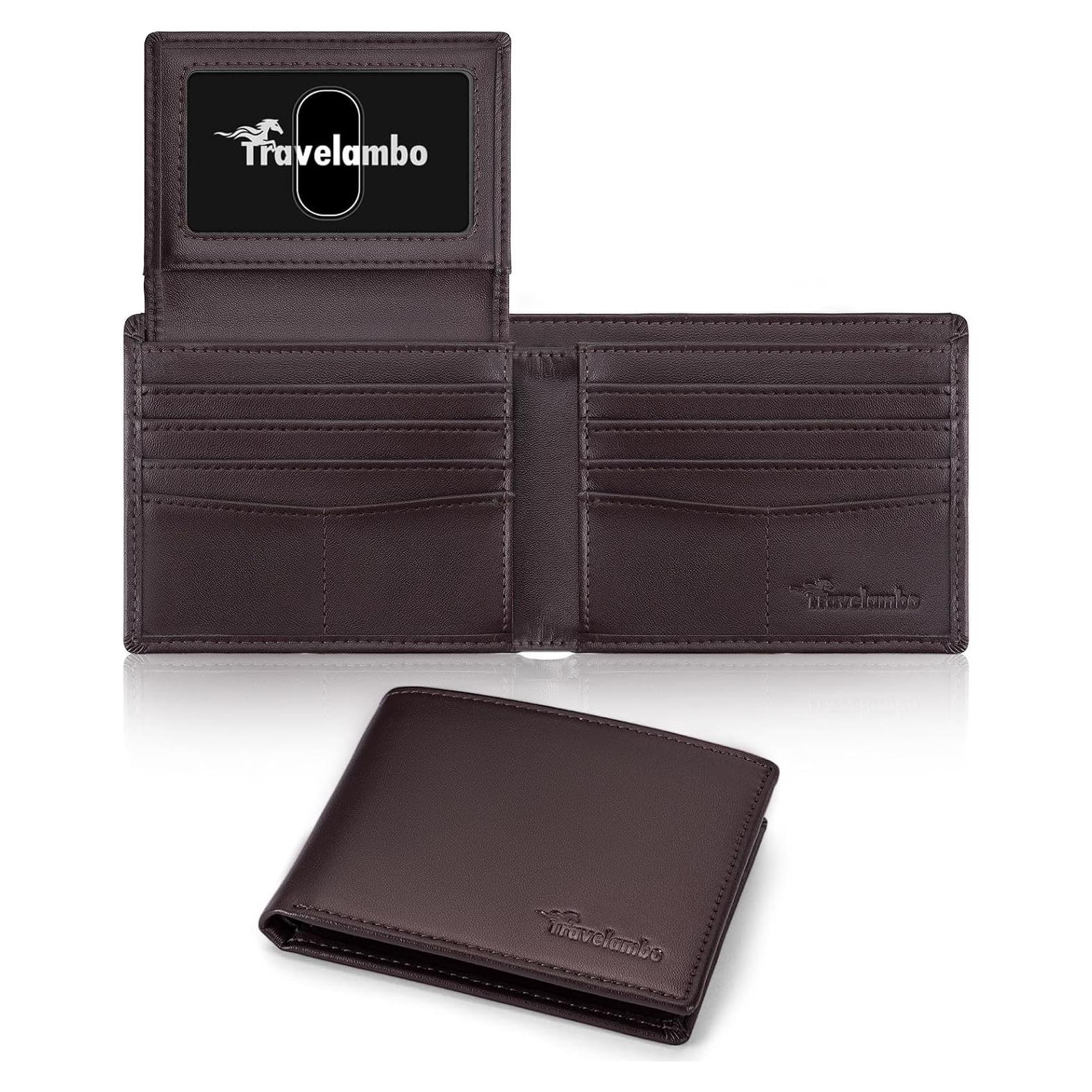 Billetera Minimalista Slim Bifold Travelambo para Hombres con Bloqueo RFID