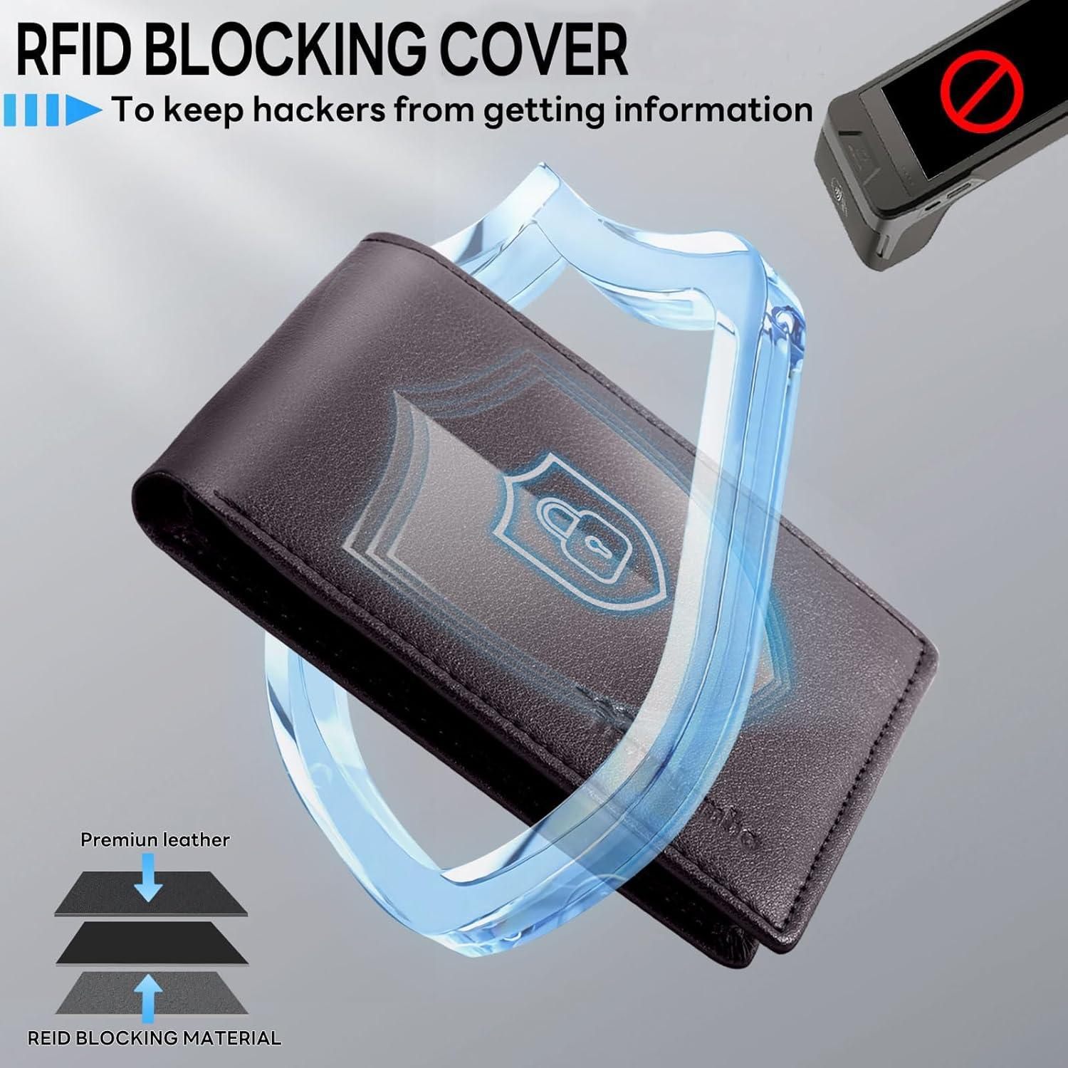 Billetera Minimalista Slim Bifold Travelambo para Hombres con Bloqueo RFID