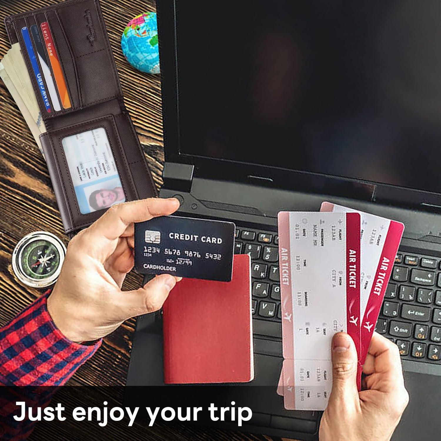 Billetera Minimalista Slim Bifold Travelambo para Hombres con Bloqueo RFID