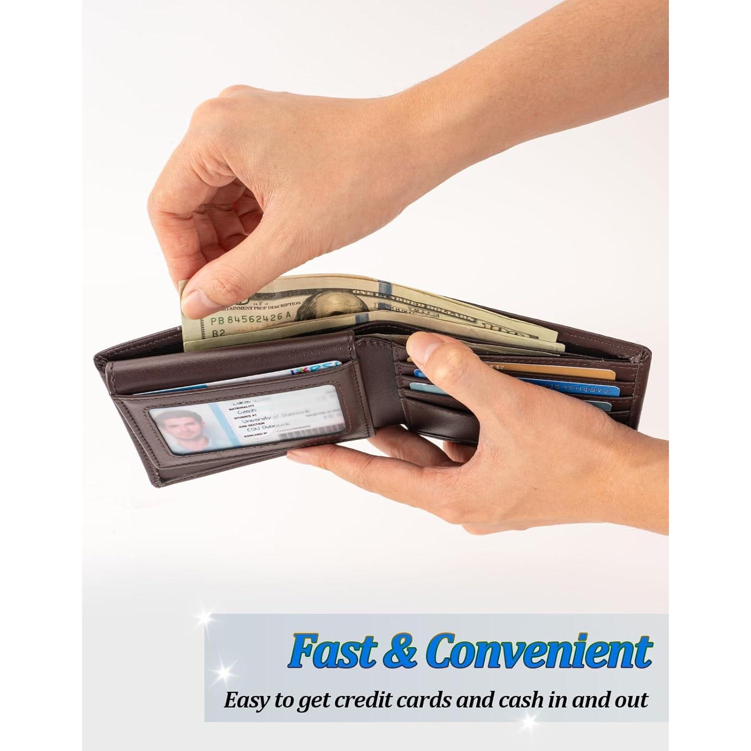 Billetera Minimalista Slim Bifold Travelambo para Hombres con Bloqueo RFID