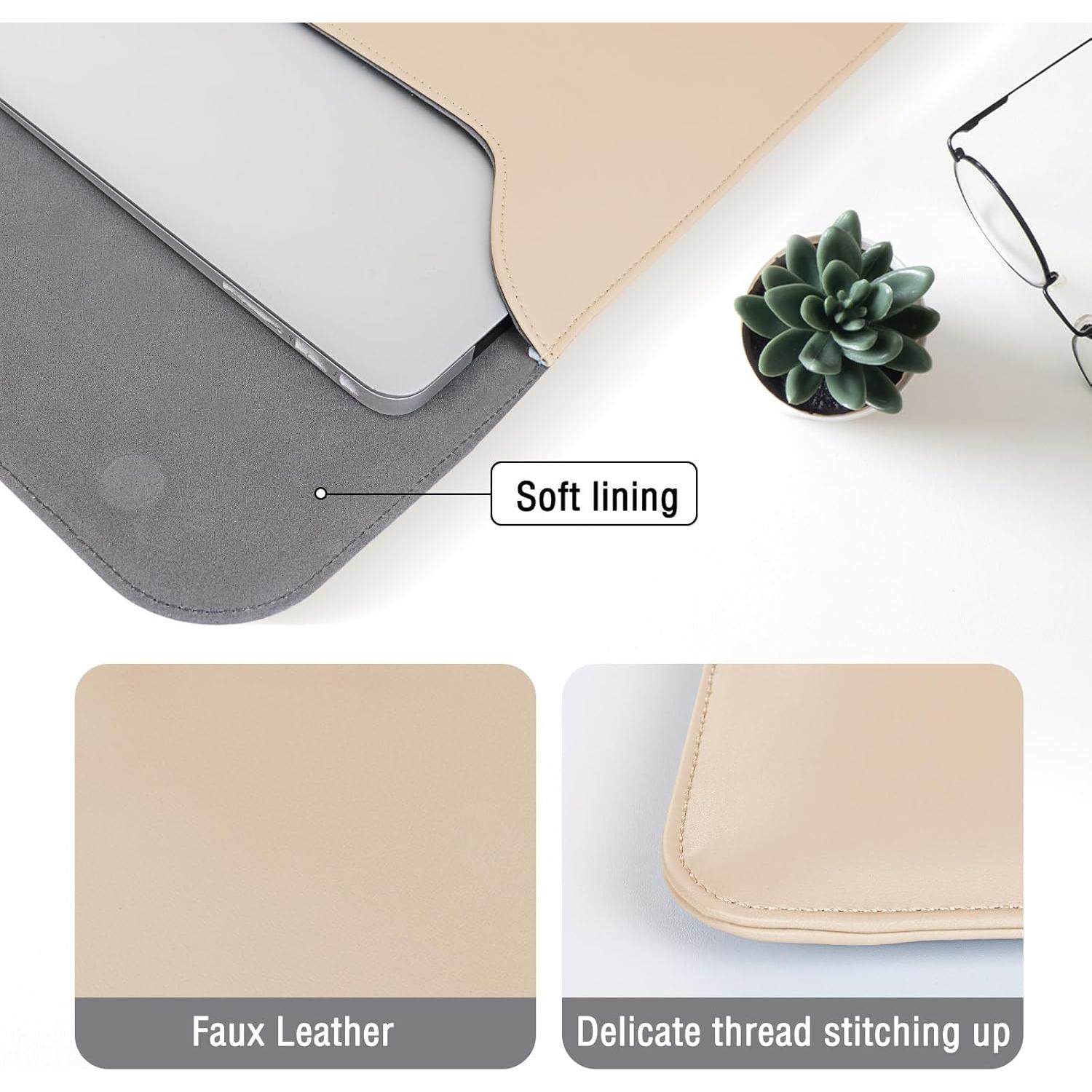 Funda para Laptop MOSISO 13" Albaricoque Cuero Sintético