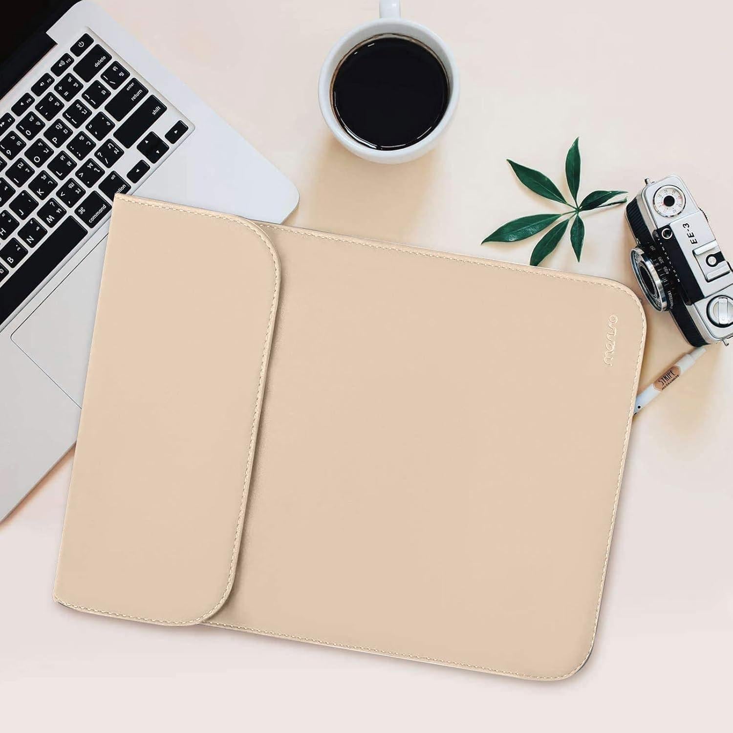 Funda para Laptop MOSISO 13" Albaricoque Cuero Sintético