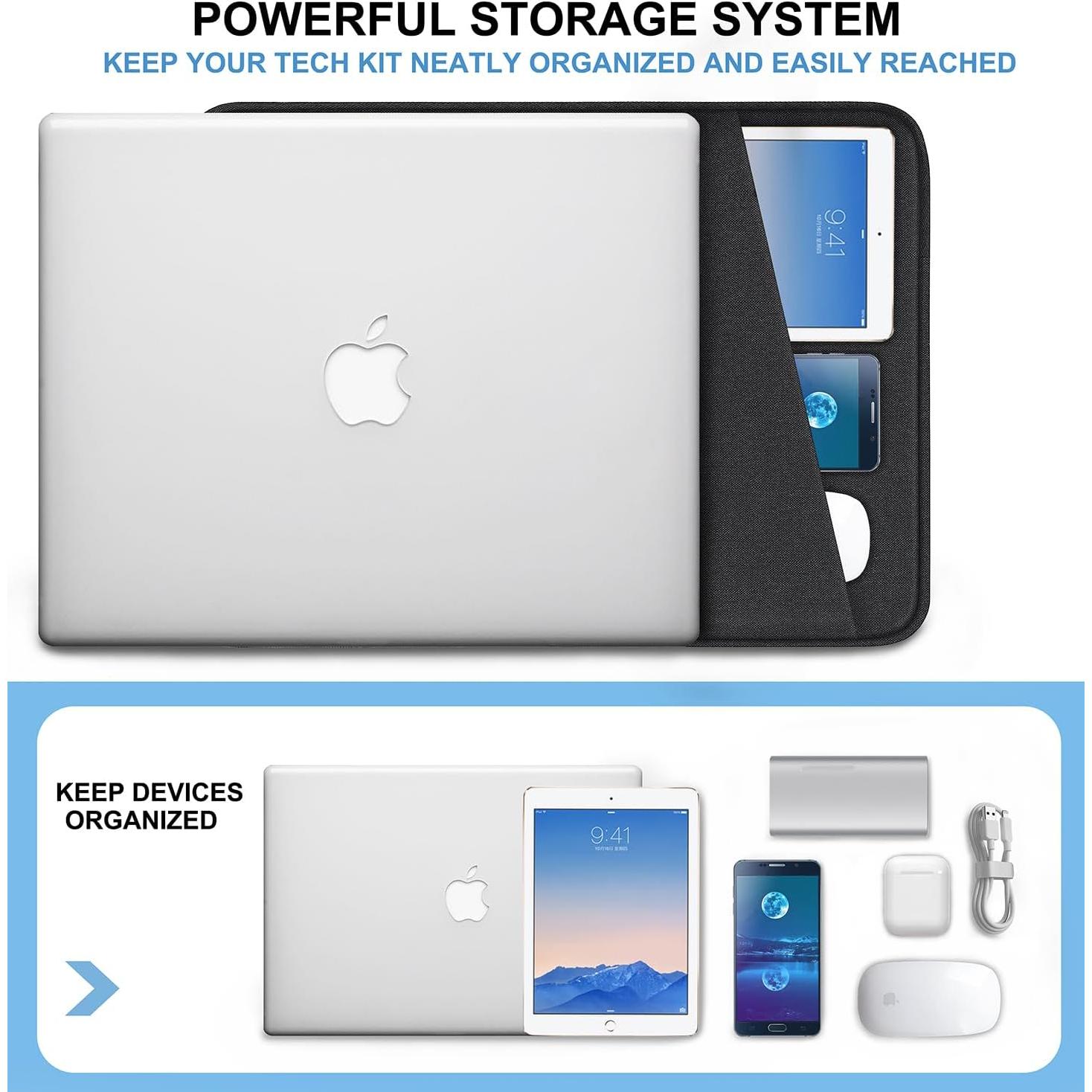 Funda para Laptop 13.3" Naukay Negra Impermeable y Protectora