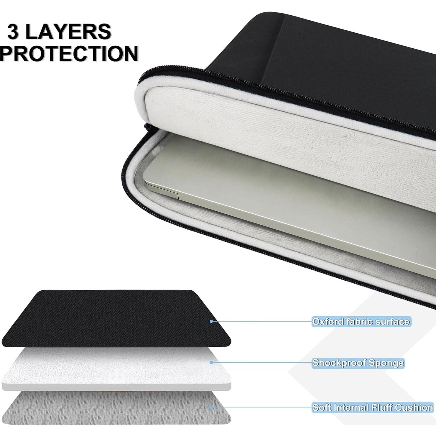 Funda para Laptop 13.3" Naukay Negra Impermeable y Protectora