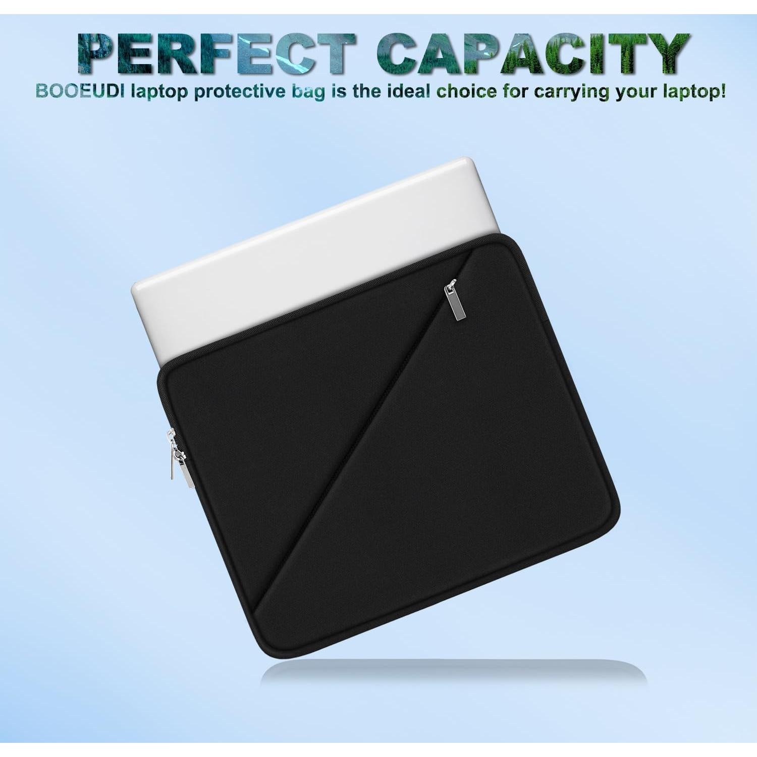 Funda para Laptop 15.6" BOOEUDI Negra, Protección y Estilo