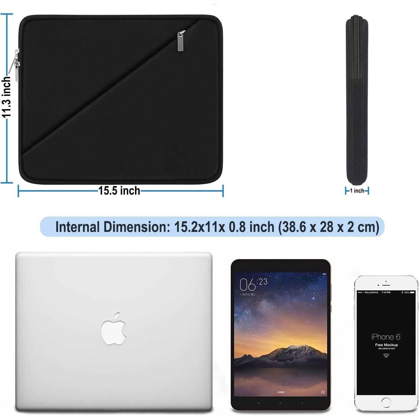 Funda para Laptop 15.6" BOOEUDI Negra, Protección y Estilo