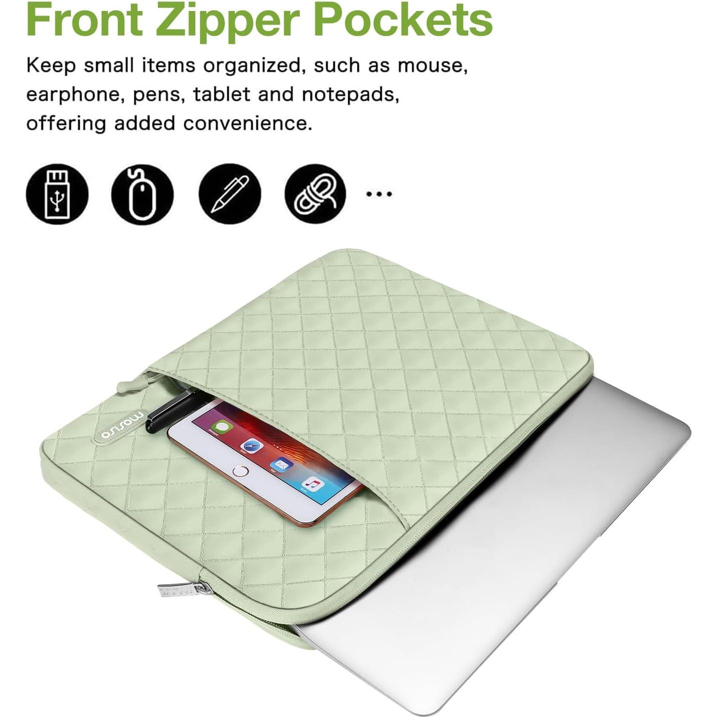 Funda para Laptop MOSISO 16" Verde Salvia Acolchada con Bolsa