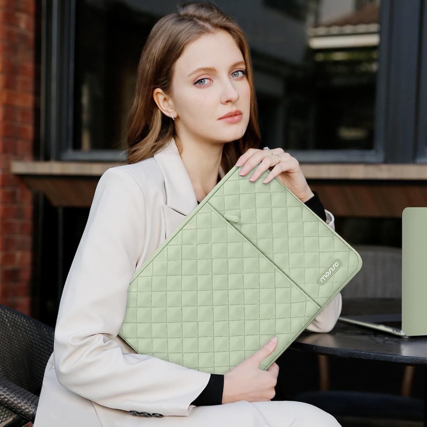 Funda para Laptop MOSISO 16" Verde Salvia Acolchada con Bolsa