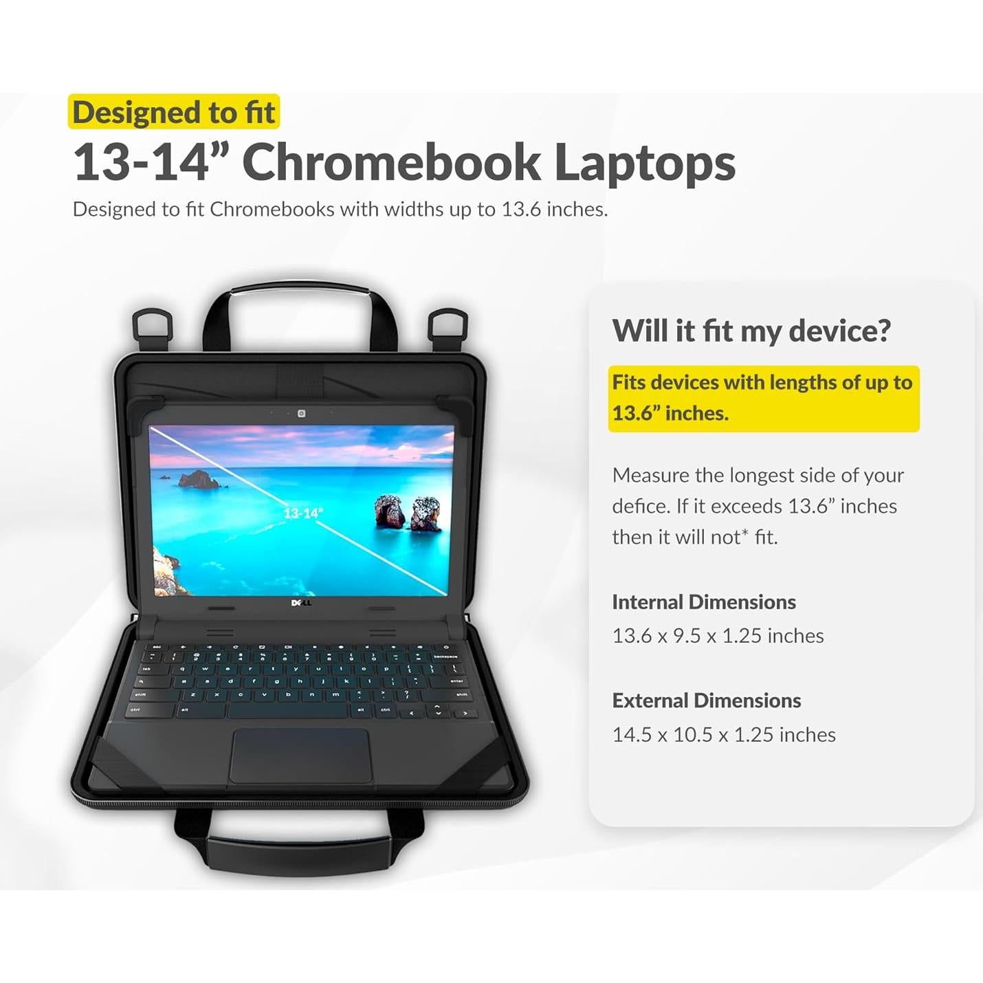 Funda Siempre Encendida UZBL para Chromebook 13-14" Negra