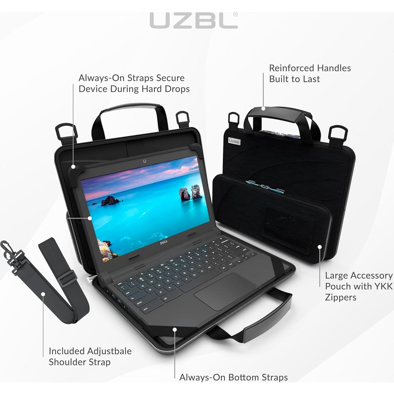 Funda Siempre Encendida UZBL para Chromebook 13-14" Negra