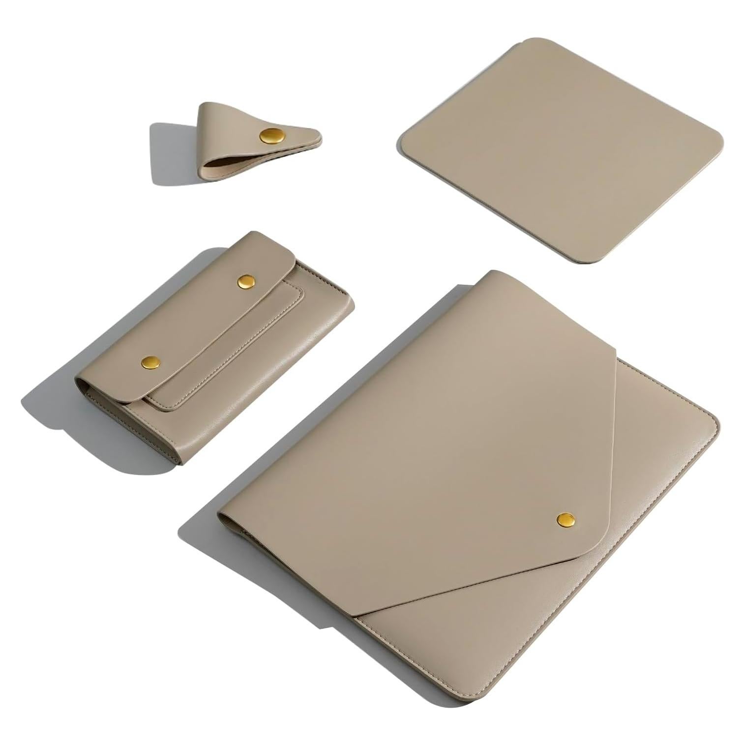 Funda para Laptop Benfan 13" Caqui con Estuche y Alfombrilla