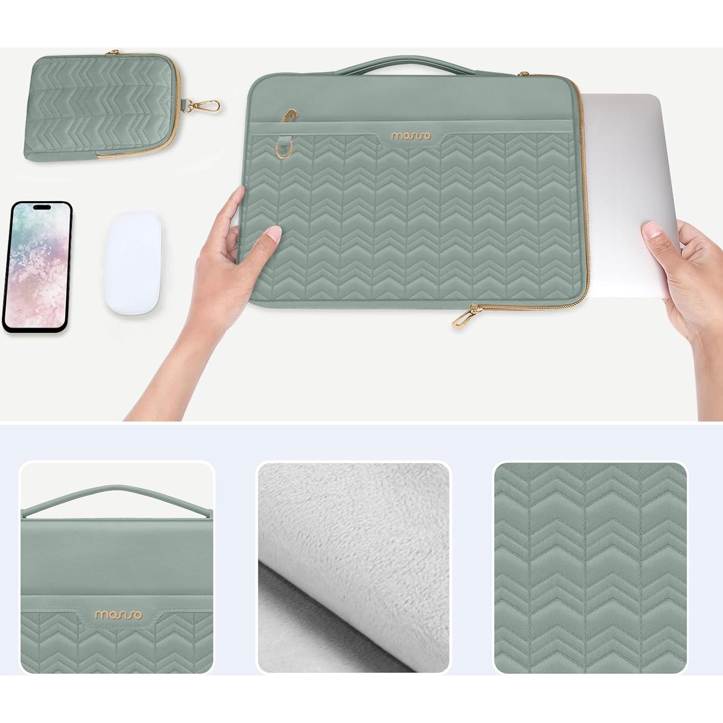 Funda Protectora MOSISO para Laptop 13.3" Verde Antiguo