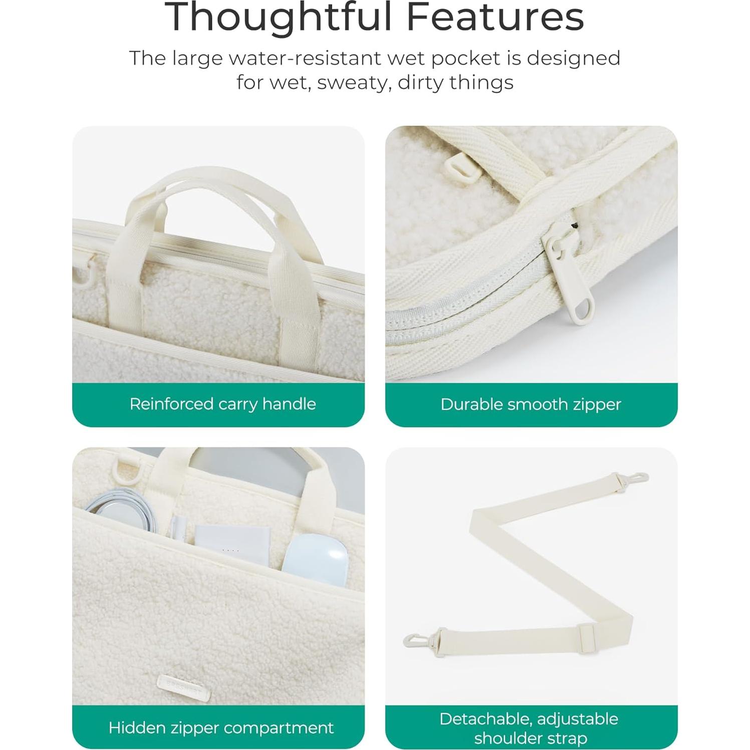 Funda para Laptop 13-14" BAGSMART Beige, Duradera y Acogedora