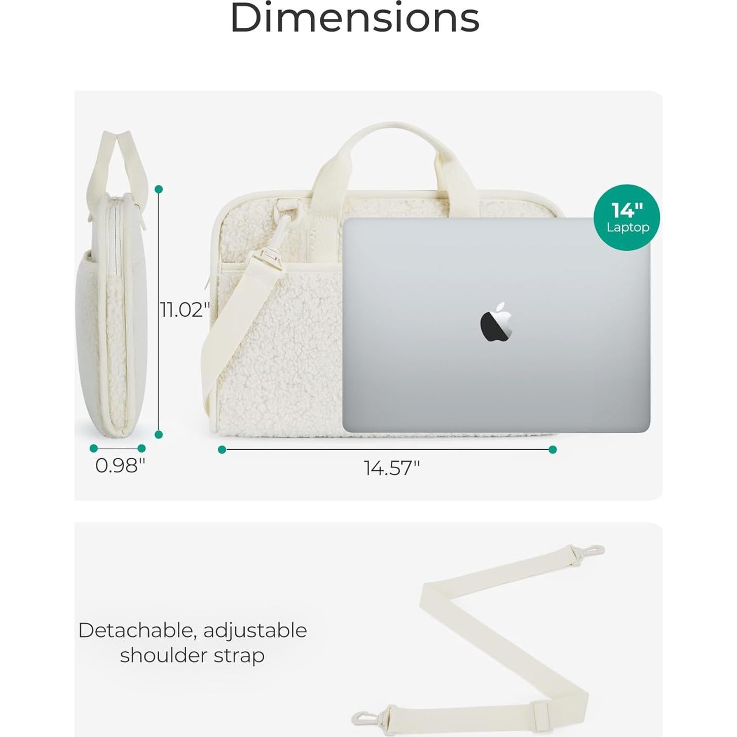 Funda para Laptop 13-14" BAGSMART Beige, Duradera y Acogedora