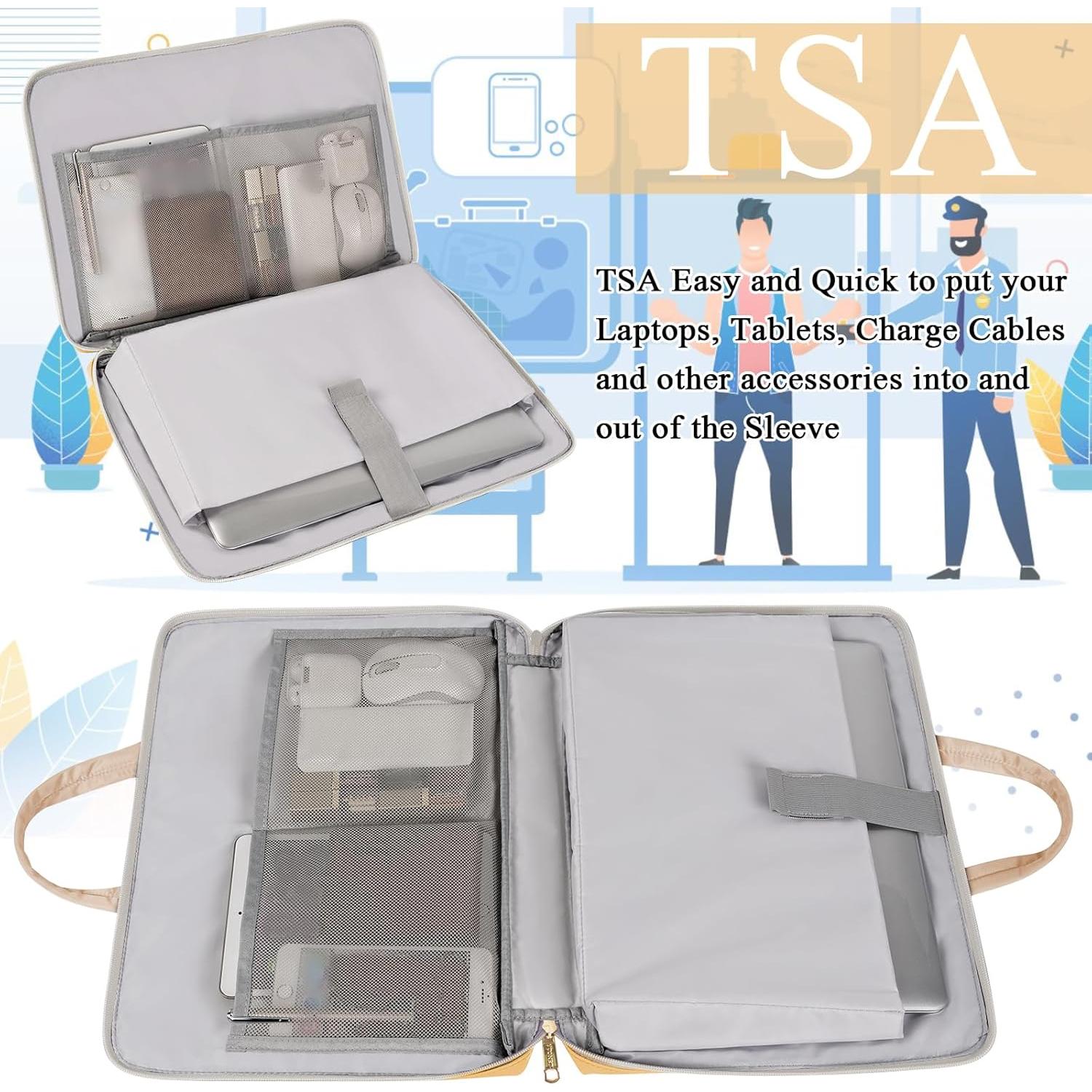 Funda para Laptop 15.6" Ytonet Amarilla, Amigable con TSA