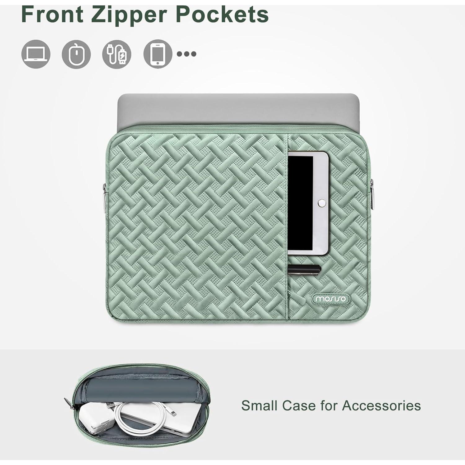 Funda para Laptop Mosiso 13.3" Verde Antiguo con Bolsillo