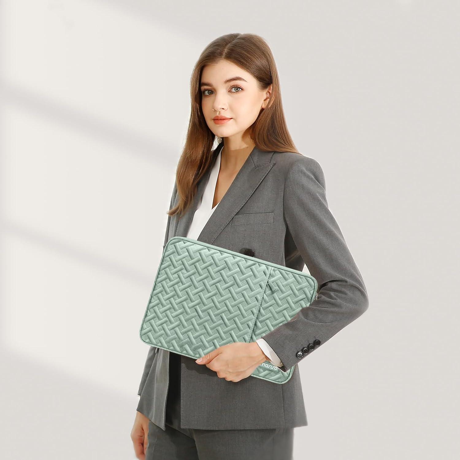 Funda para Laptop Mosiso 13.3" Verde Antiguo con Bolsillo