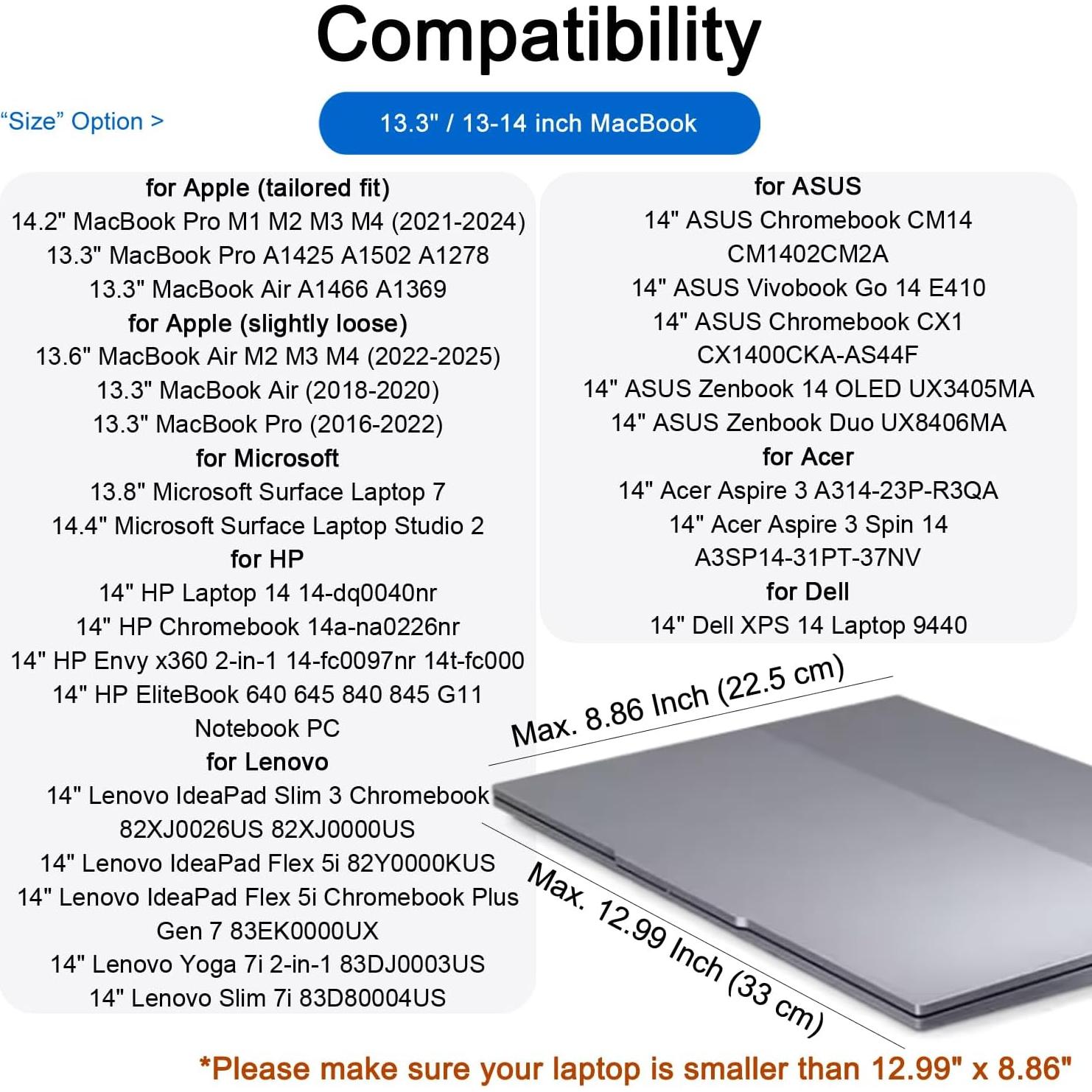 Funda para Laptop CCPK Rosa 13-14" Compatible MacBook y HP