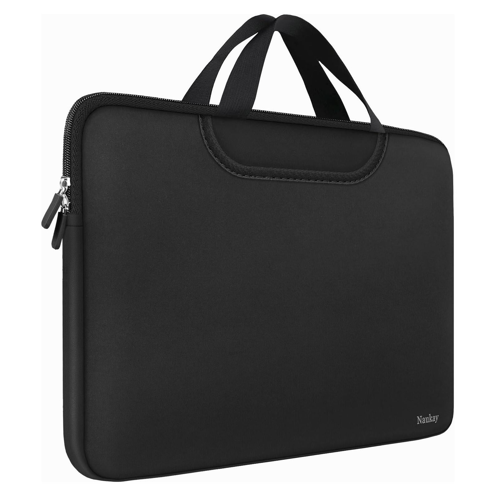 Bolsa de Manga para Laptop Naukay 15.6" Negra con Bolsillos