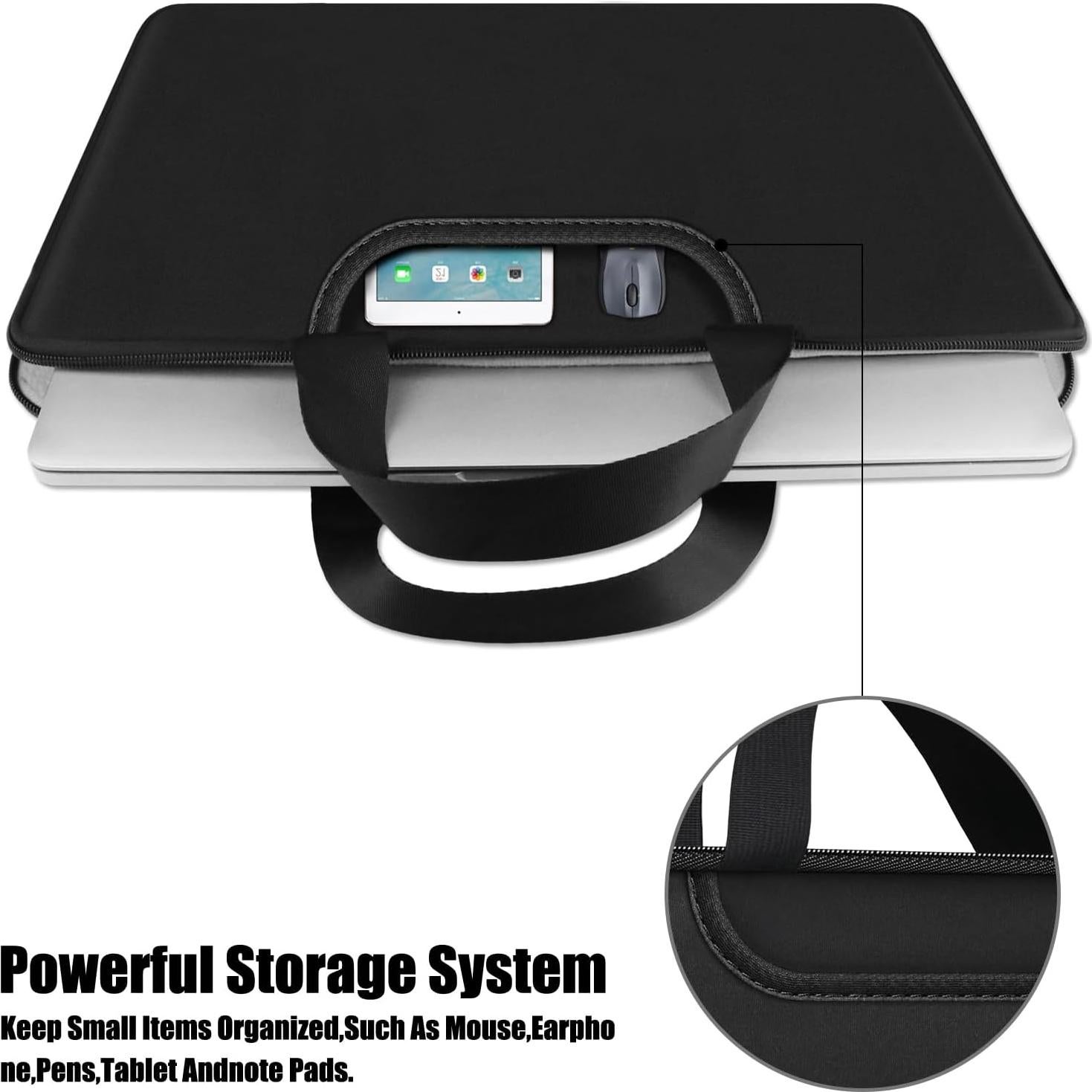 Bolsa de Manga para Laptop Naukay 15.6" Negra con Bolsillos