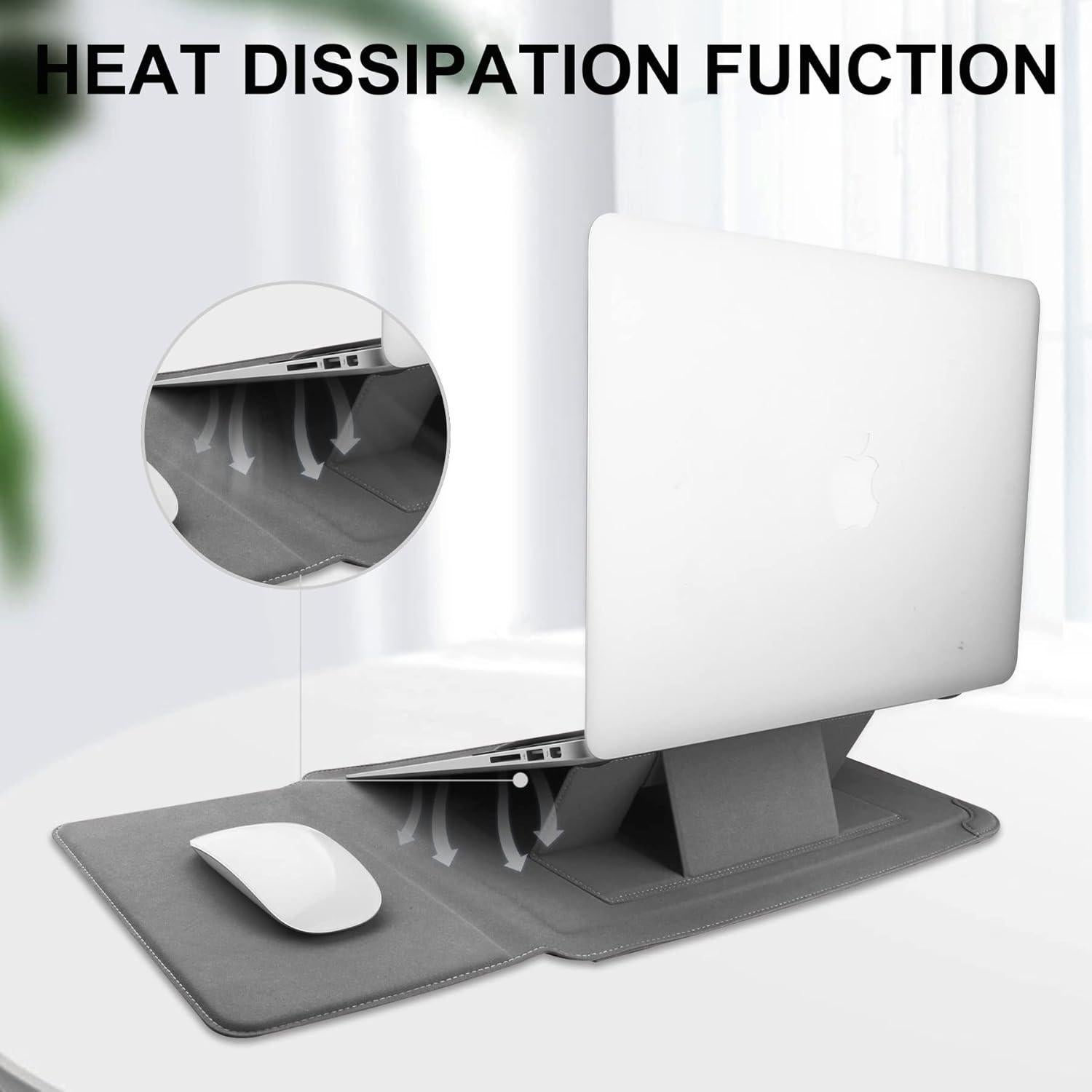 Funda para Laptop 13" HoYiXi Gris - Cuero PU Impermeable