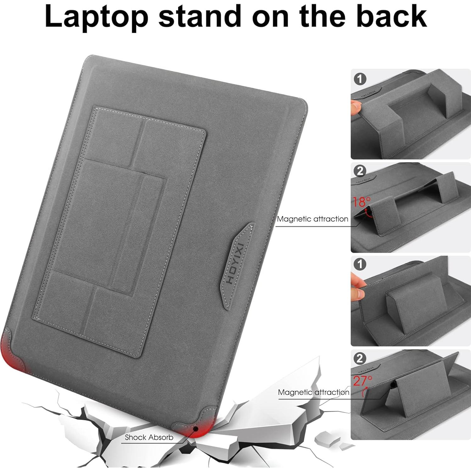 Funda para Laptop 13" HoYiXi Gris - Cuero PU Impermeable