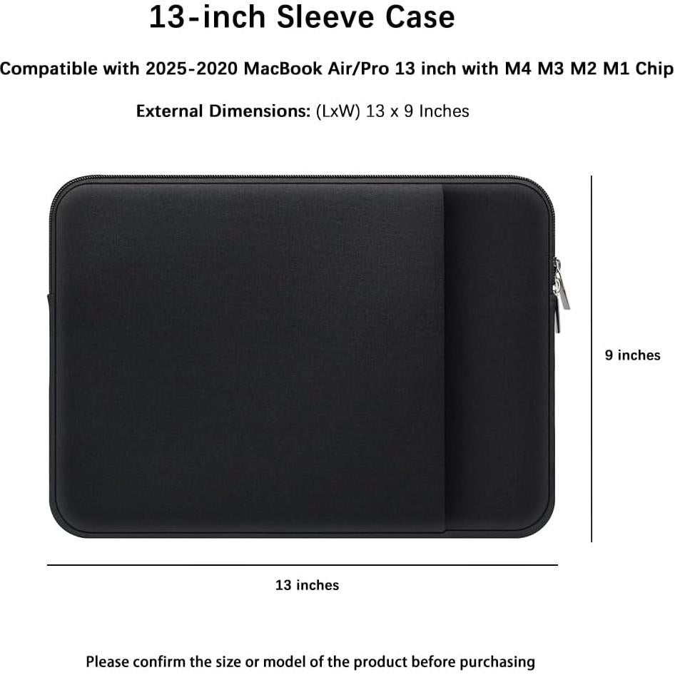 Funda para Laptop MasiBloom Negra 13" para MacBook Air/Pro