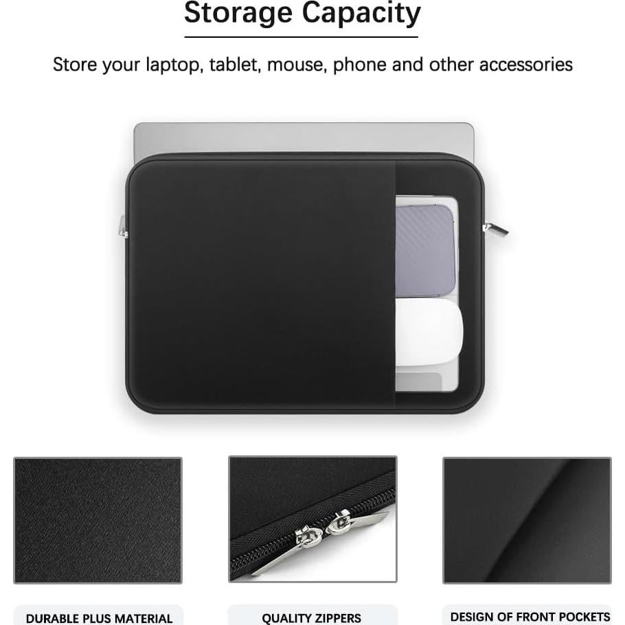 Funda para Laptop MasiBloom Negra 13" para MacBook Air/Pro