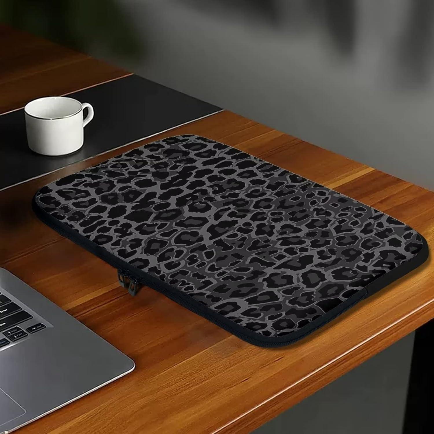 Funda para Laptop 17" Suhoaziia Leopardo Negro Neopreno
