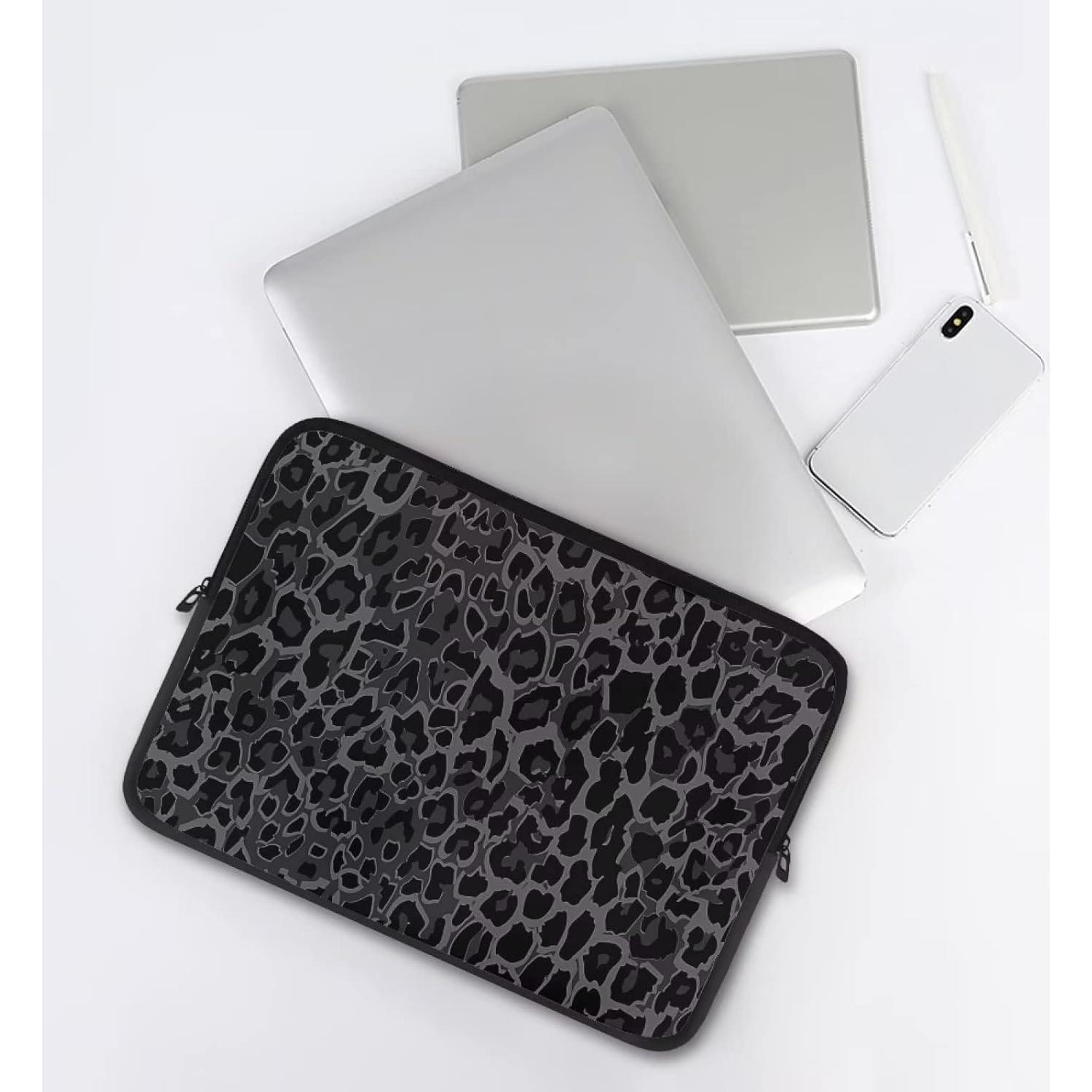 Funda para Laptop 17" Suhoaziia Leopardo Negro Neopreno