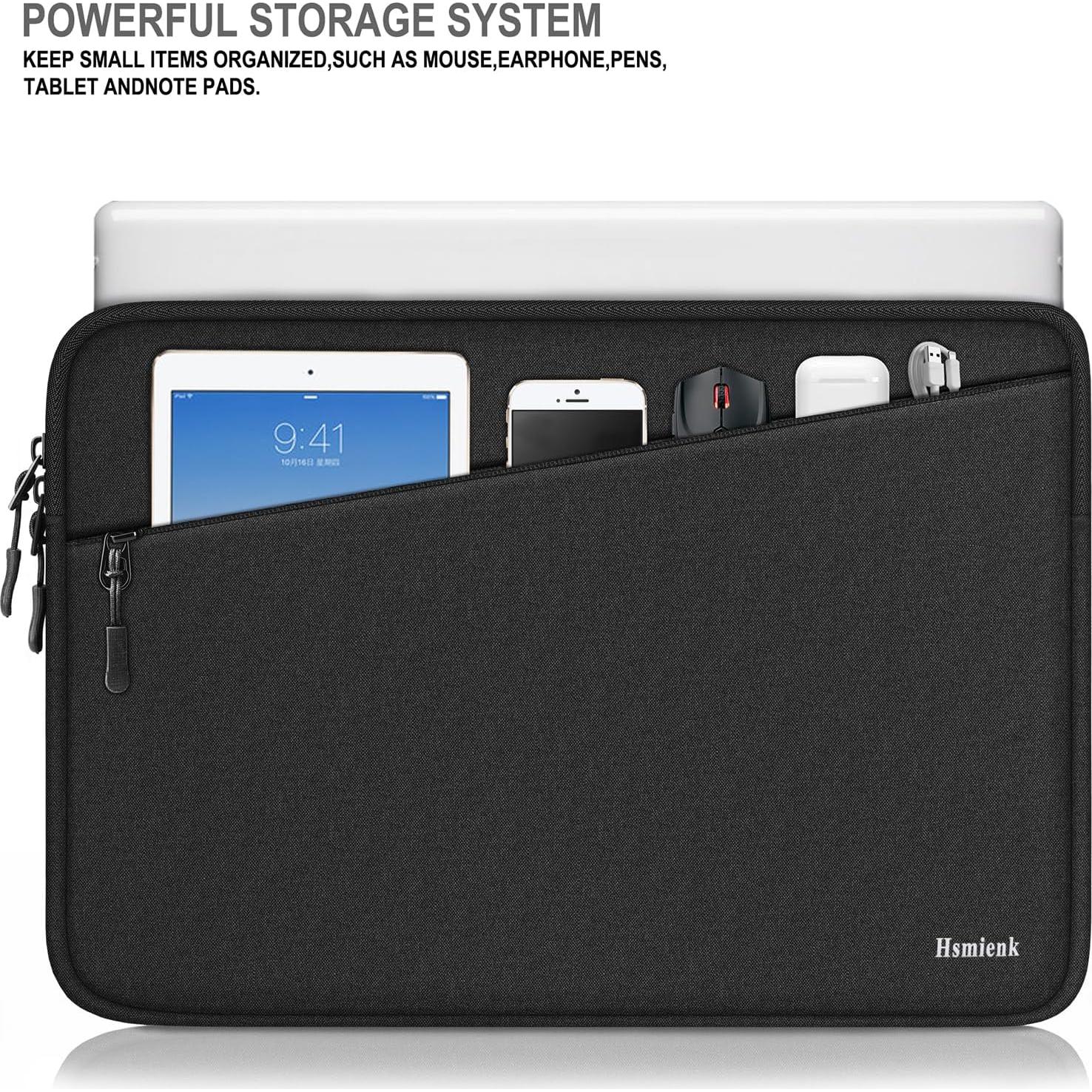 Funda para Laptop 14" Hsmienk Negra Impermeable y a Prueba de Golpes