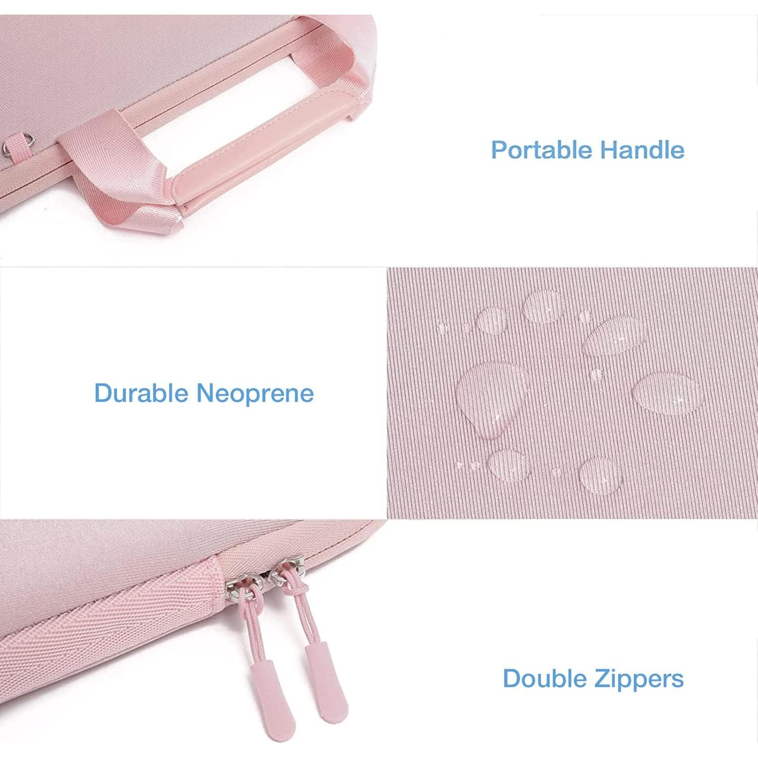 Funda para Laptop MOSISO 13.3" Rosa Neopreno con Asa