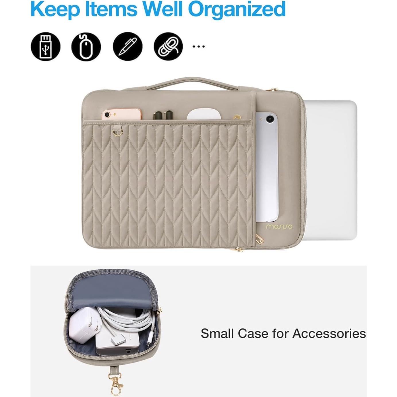 Funda para Laptop 15.6" MOSISO Marrón Taupe Acolchada