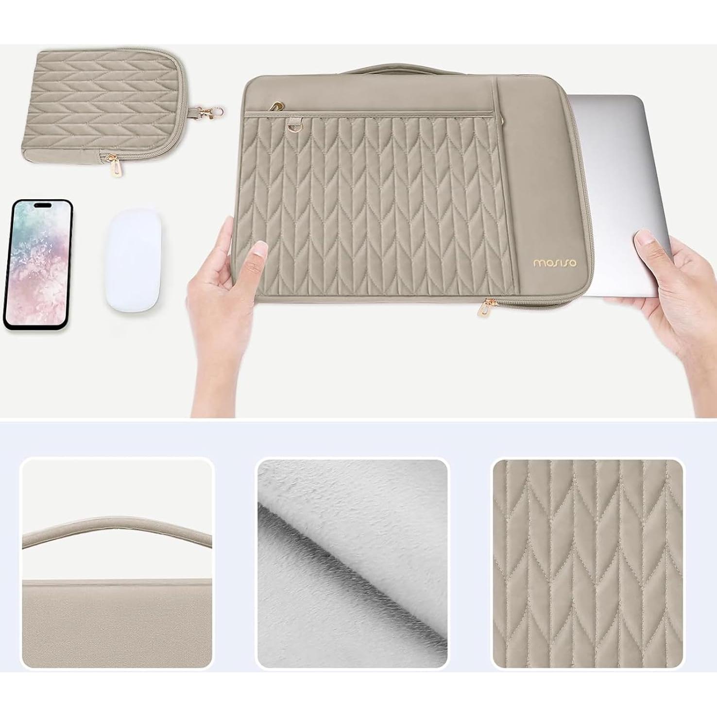 Funda para Laptop 15.6" MOSISO Marrón Taupe Acolchada