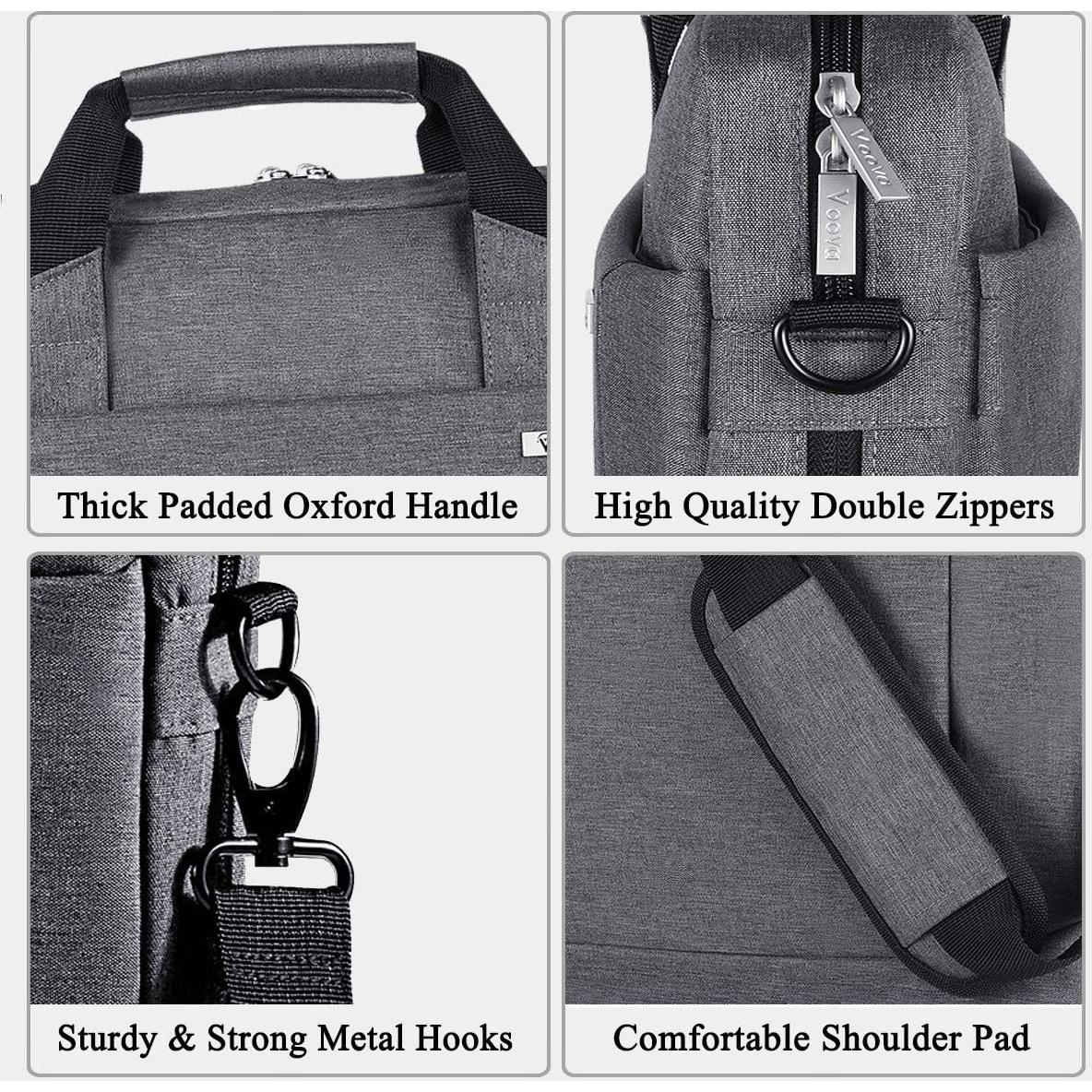 Bolsa para Laptop Voova 15.6" Gris Impermeable Expandible
