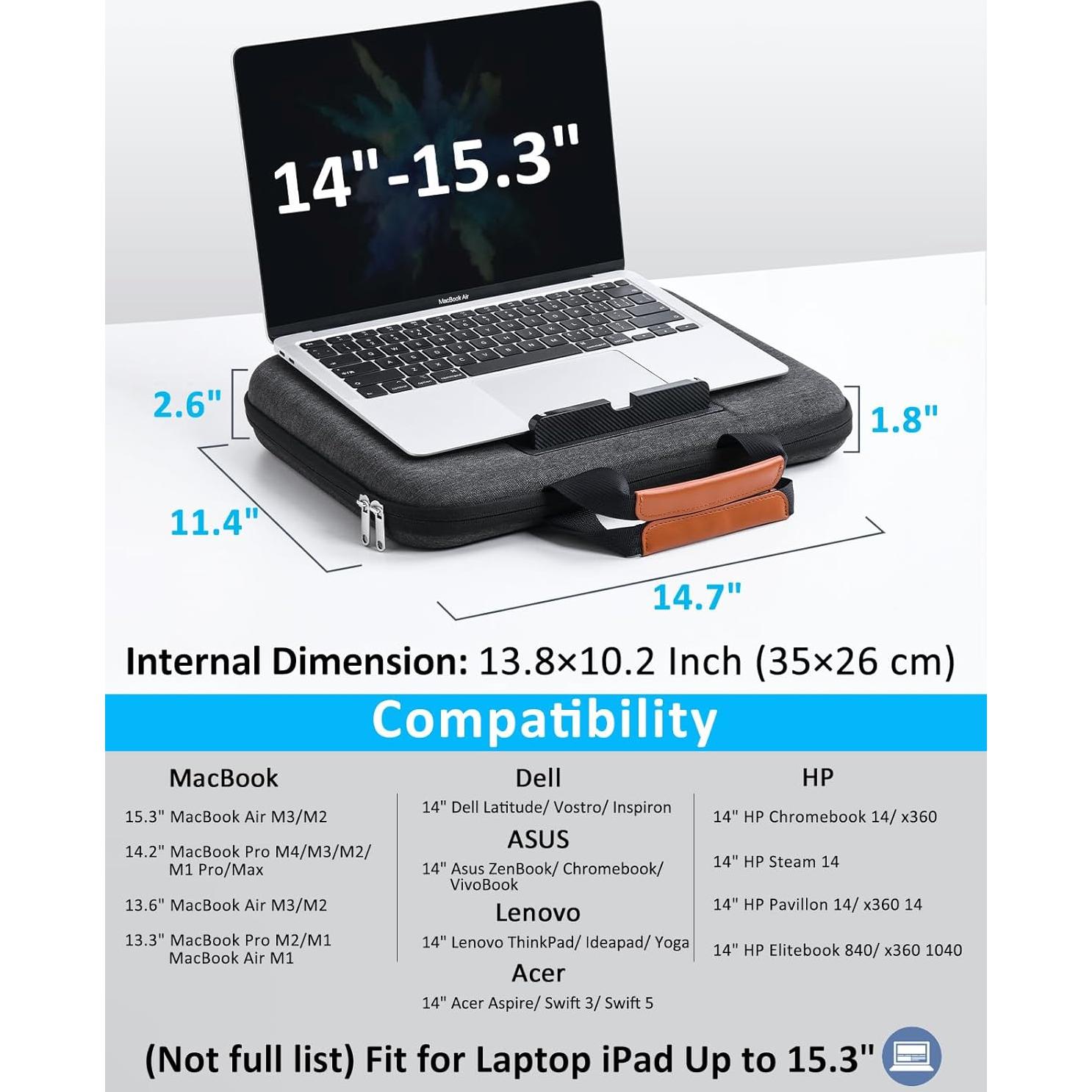 Funda Dura para Laptop 14 Pulgadas Nauttxon - A Prueba de Golpes y Agua