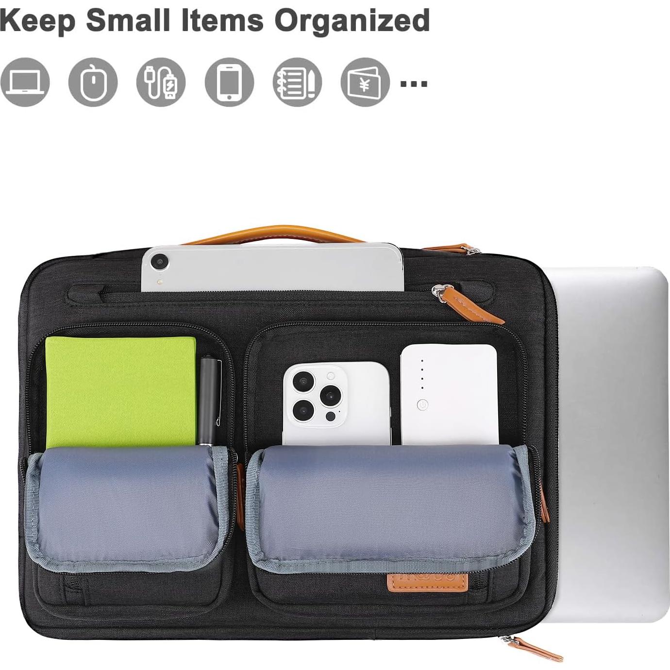 Funda Protectora MOSISO para Laptop 15.6" Negra con 5 Bolsillos