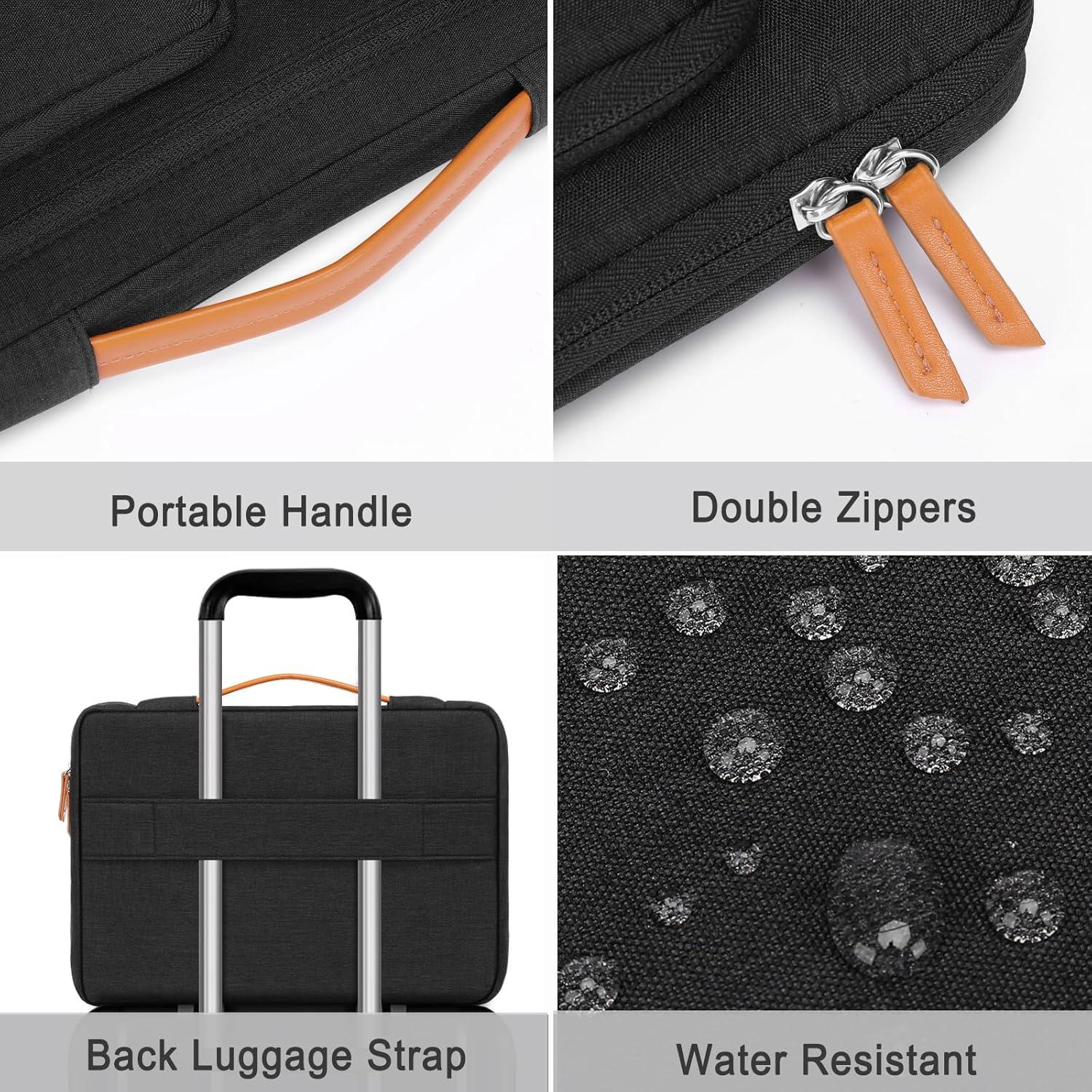 Funda Protectora MOSISO para Laptop 15.6" Negra con 5 Bolsillos