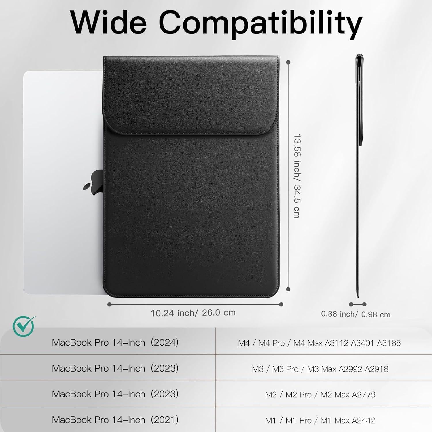 Funda delgada JETech para MacBook Pro 14" 2021-2024 Negro