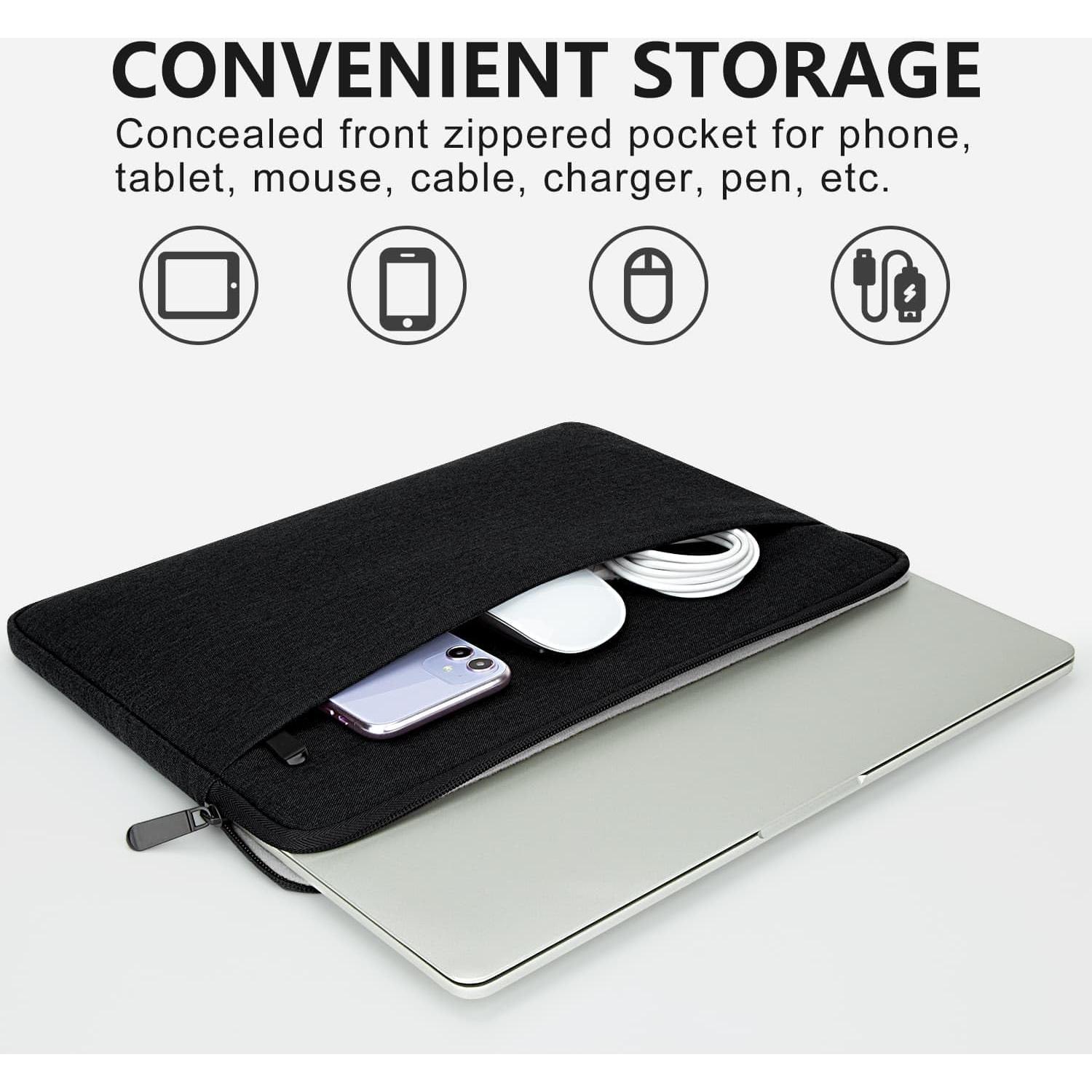 Funda Acolchada para Laptop 15.6" HEDUGO Negra con Bolsillo