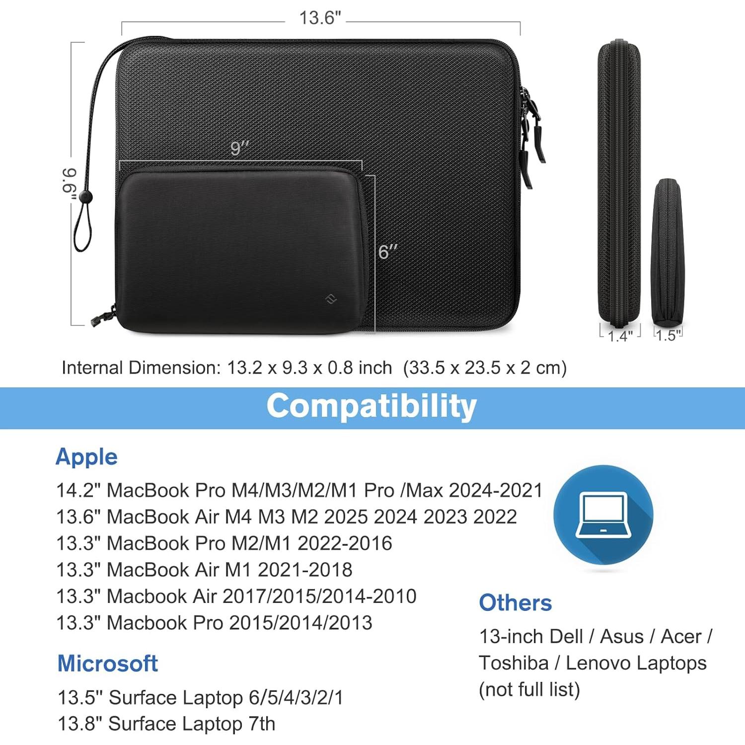 Funda Dura FINPAC para Laptop 13" MacBook Air/Pro Negra