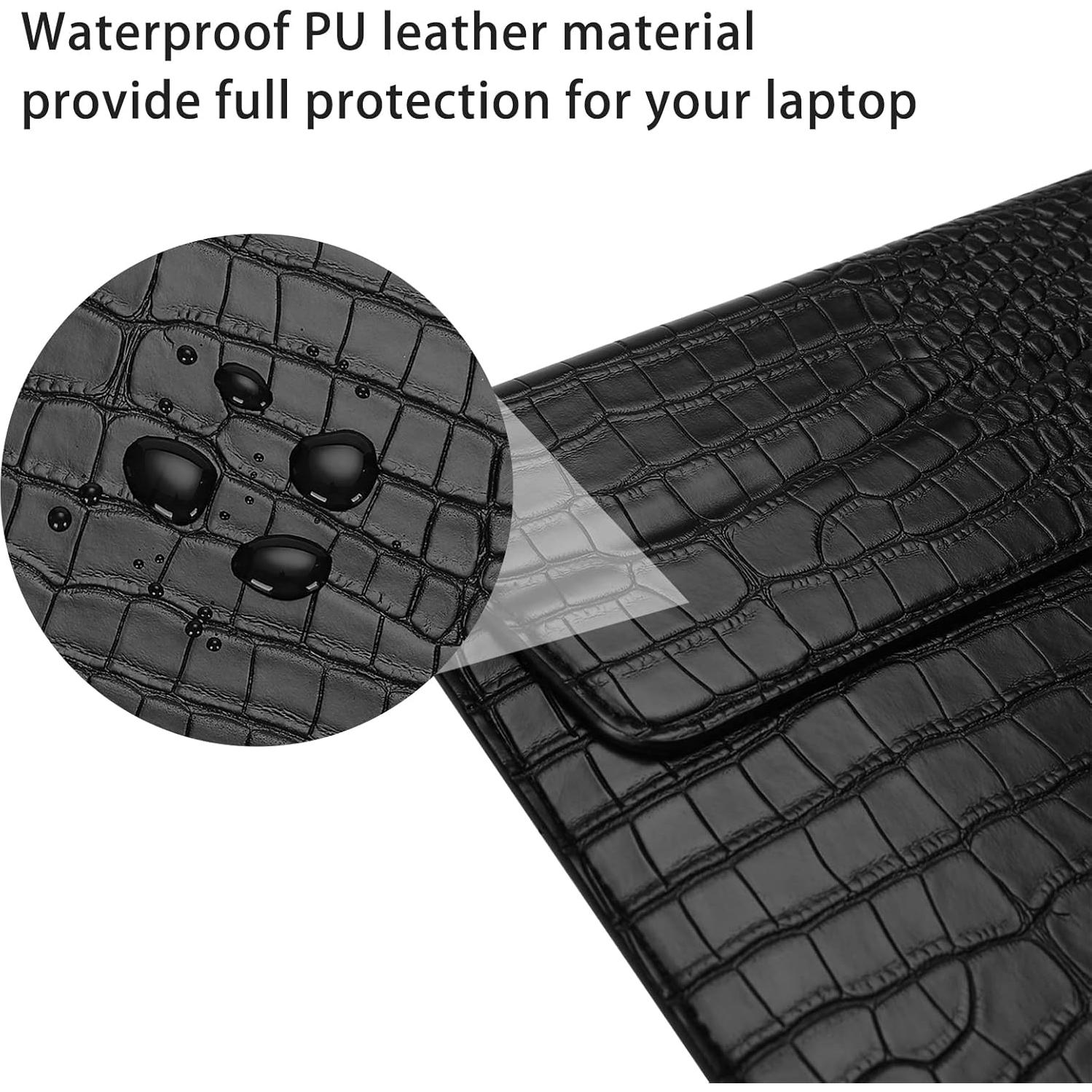 Funda para Laptop MOSISO 13.3" Cuero PU Negro Compatible MacBook