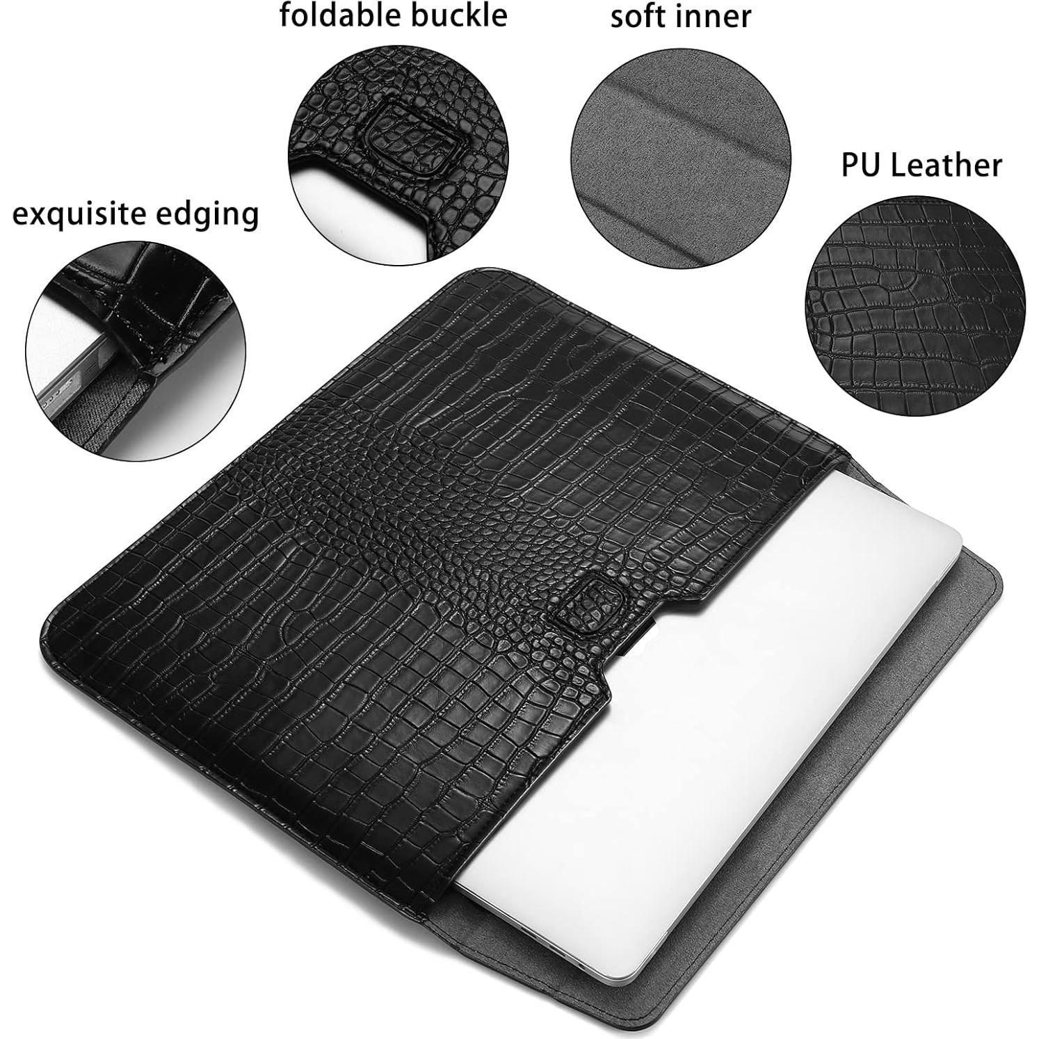 Funda para Laptop MOSISO 13.3" Cuero PU Negro Compatible MacBook