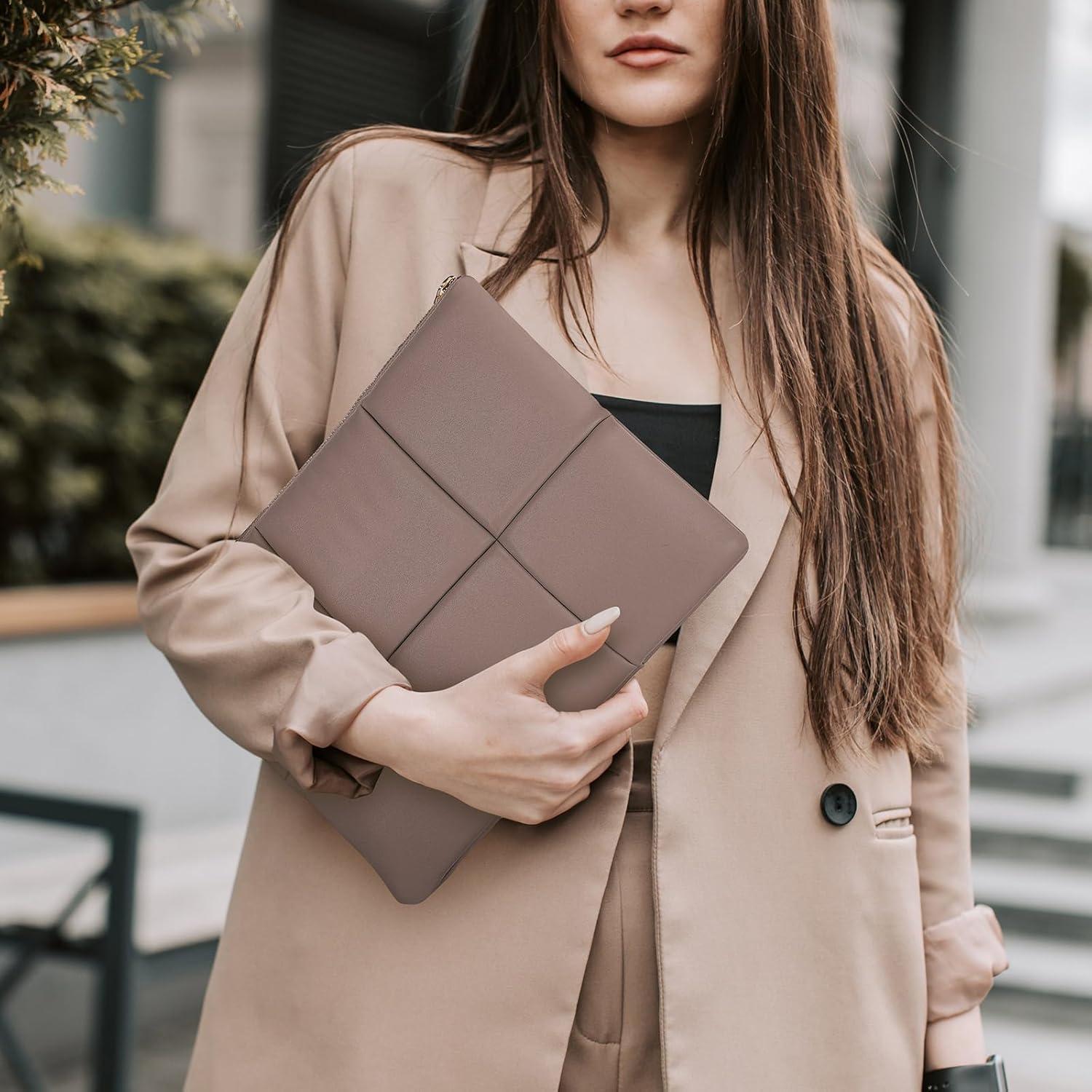 Funda Acolchada MoKo para Laptop 13.3-14" PU Café