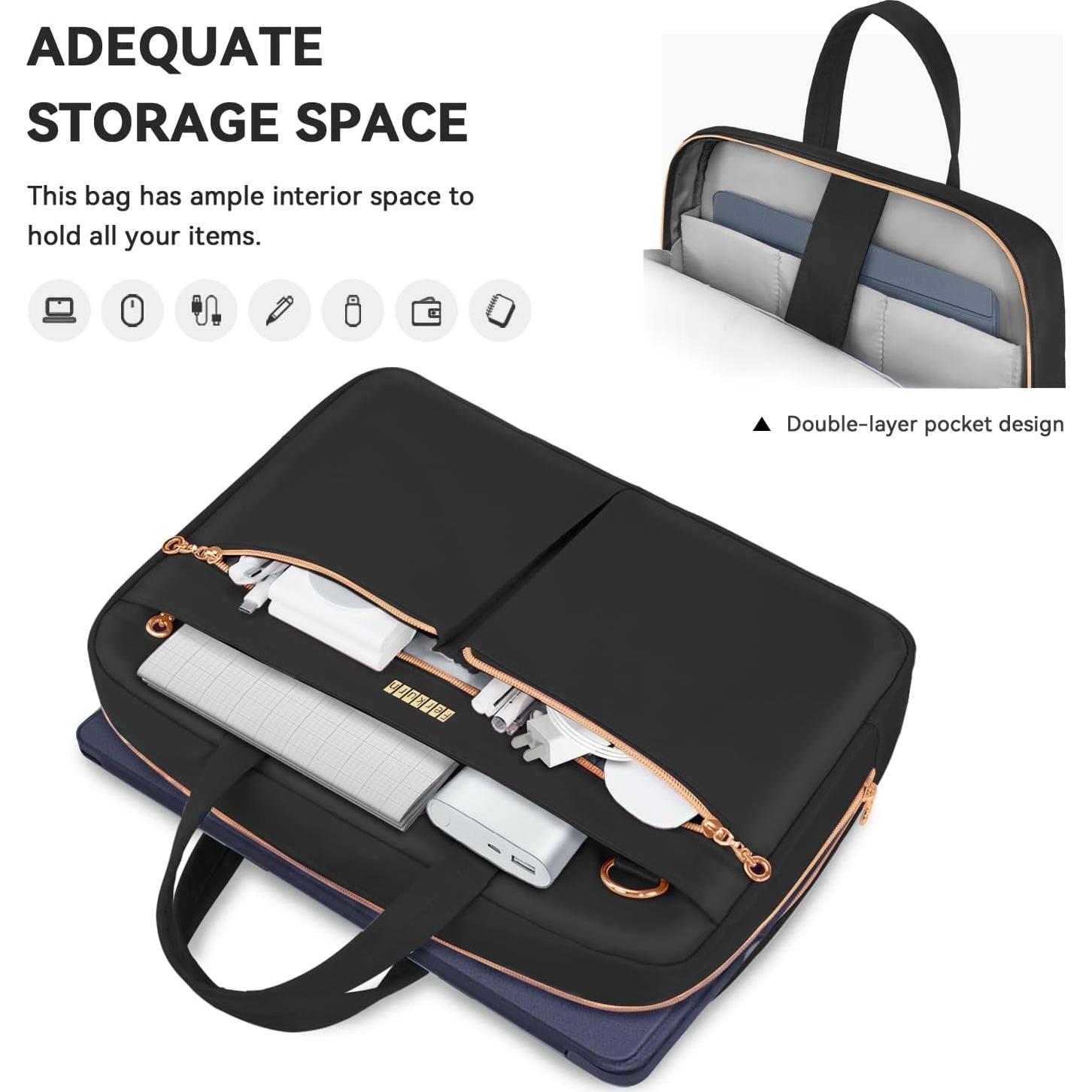 Bolsa para Laptop 15.6" Ferkurn Negra con Correa Desmontable