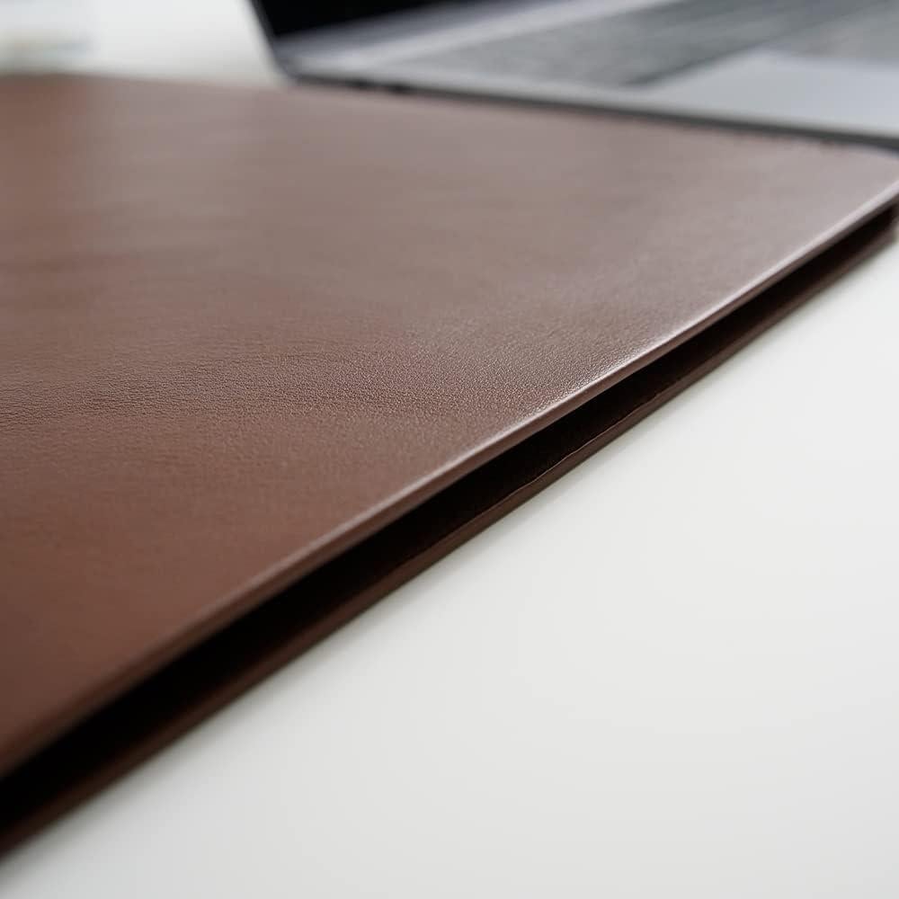 Funda de cuero premium NTYY para laptop 15" marrón oscuro