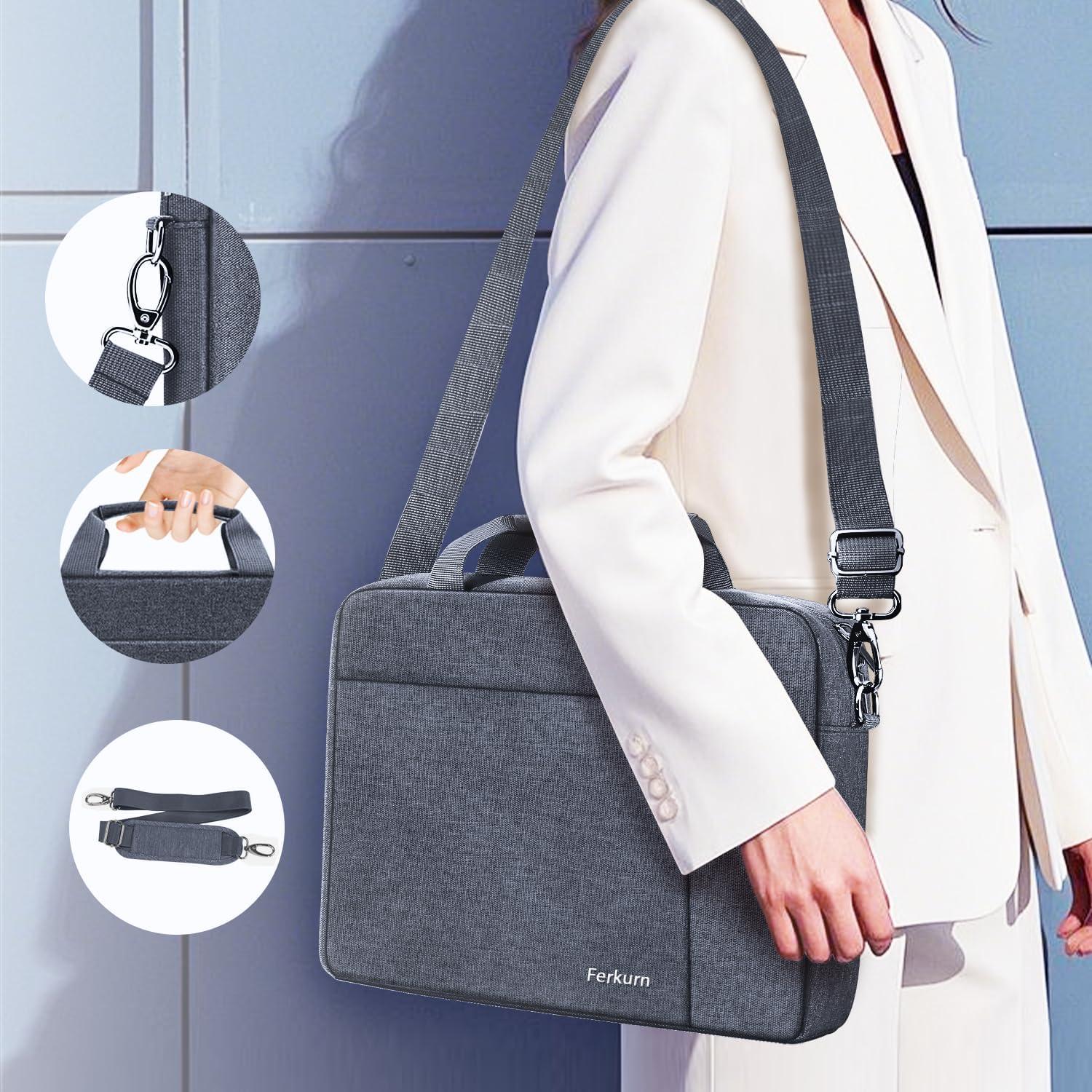 Funda para Laptop Ferkurn 15.6" Gris - Bolsa Unisex con Correa