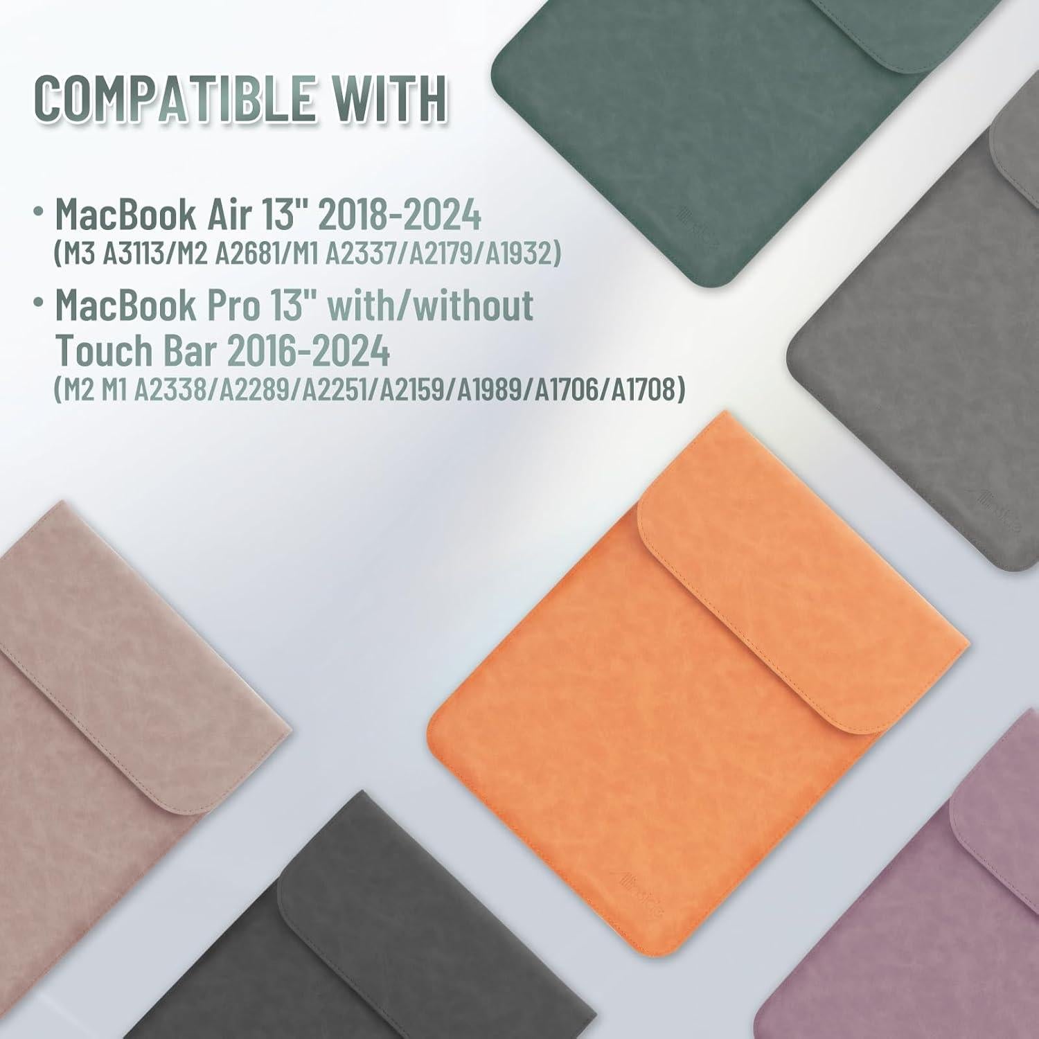 Funda para Laptop Allinside 13" Cuero Sintético Verde Oscuro