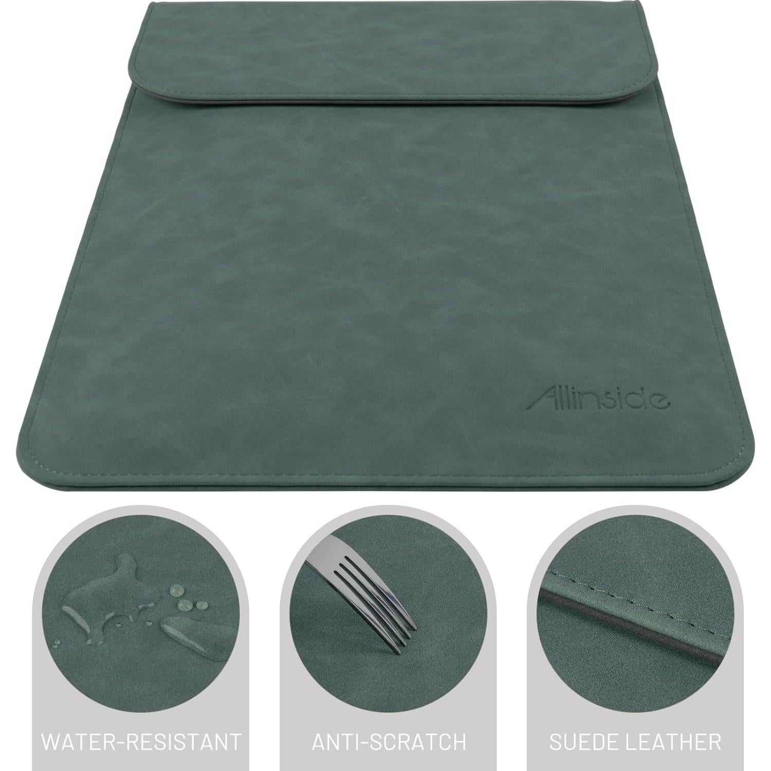 Funda para Laptop Allinside 13" Cuero Sintético Verde Oscuro